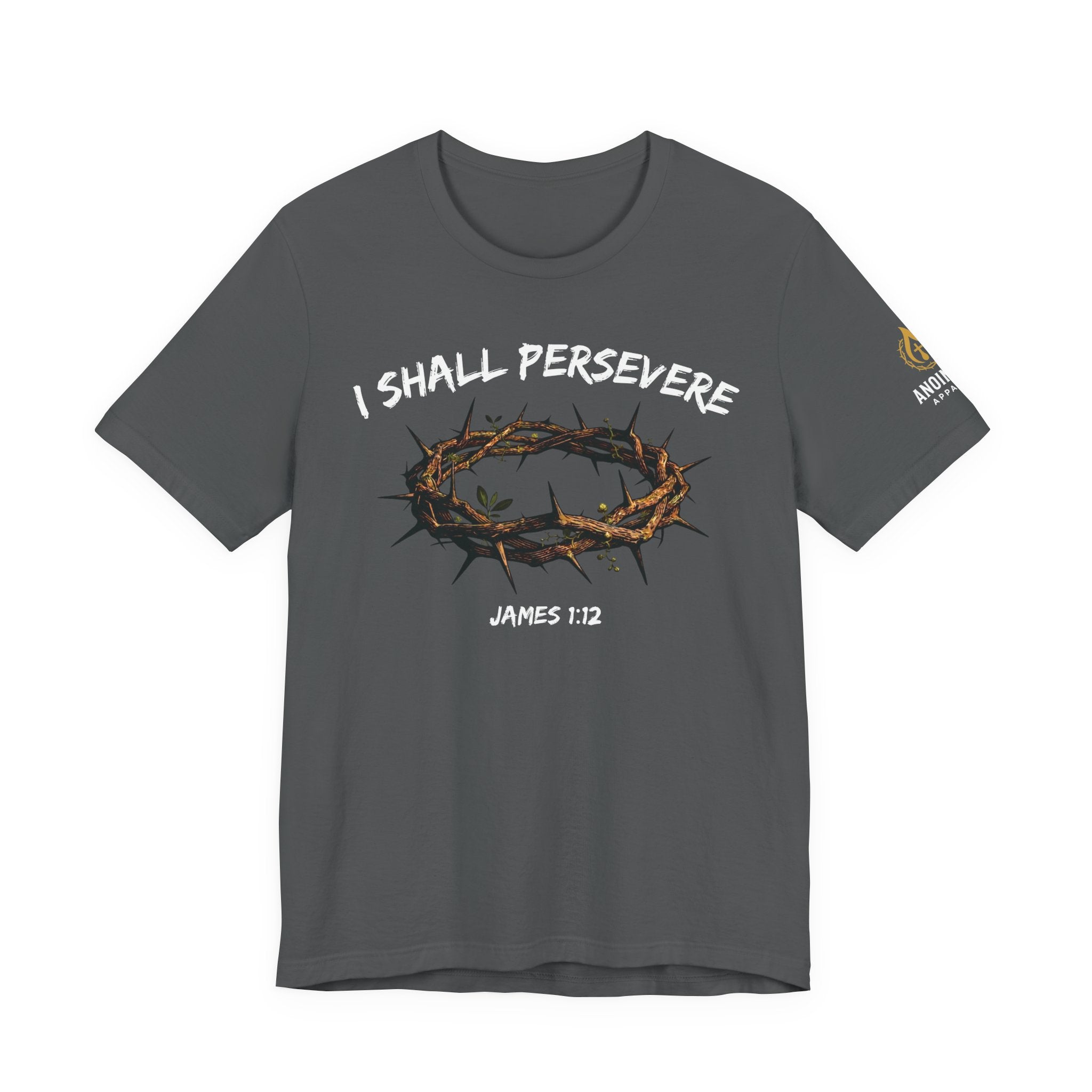James 1:12 "Crown of Life" (Design on Front/Logo on Sleeve)