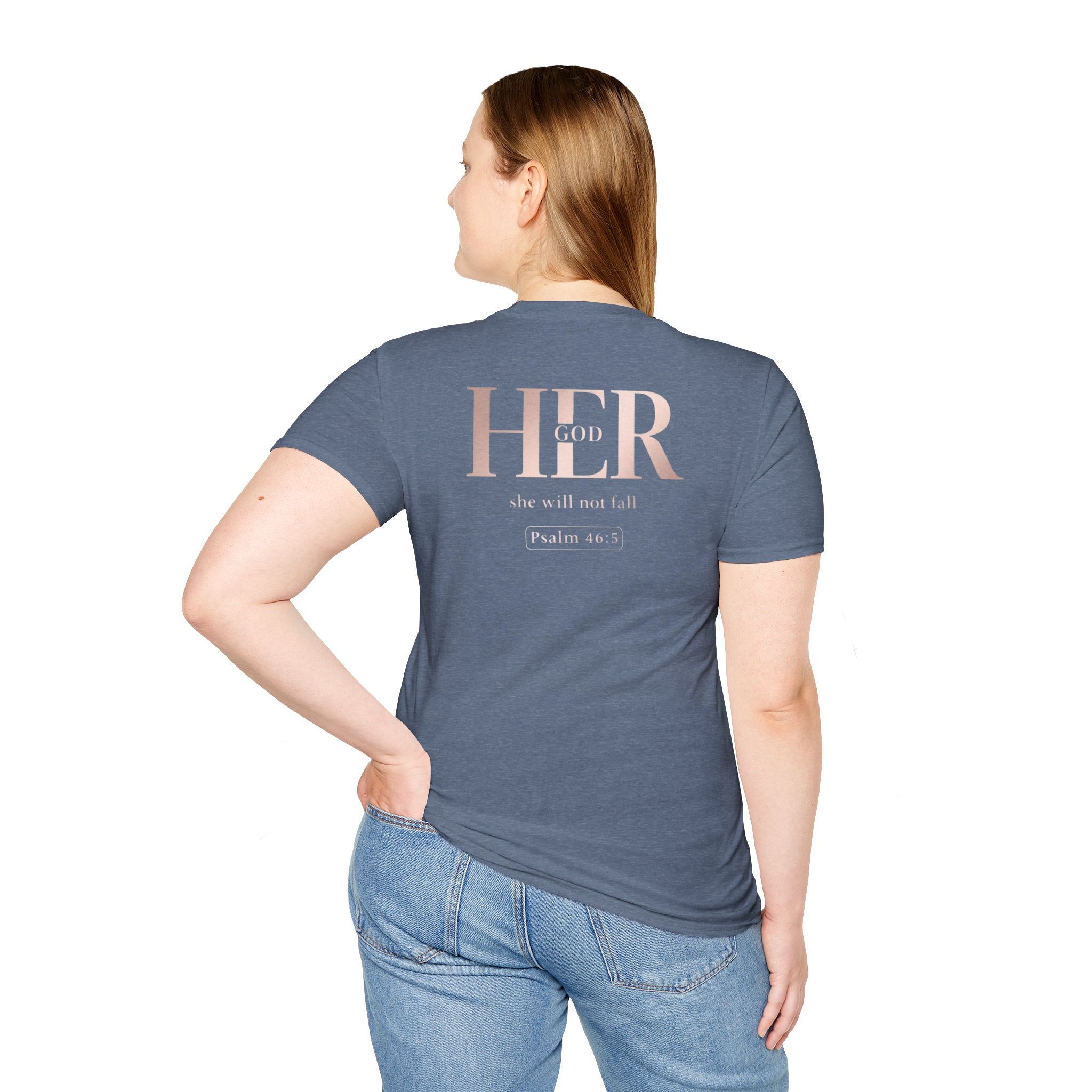 Psalm 46:5 - "God is Within Her" (Ladies) (Design on Back/Logo on Front)