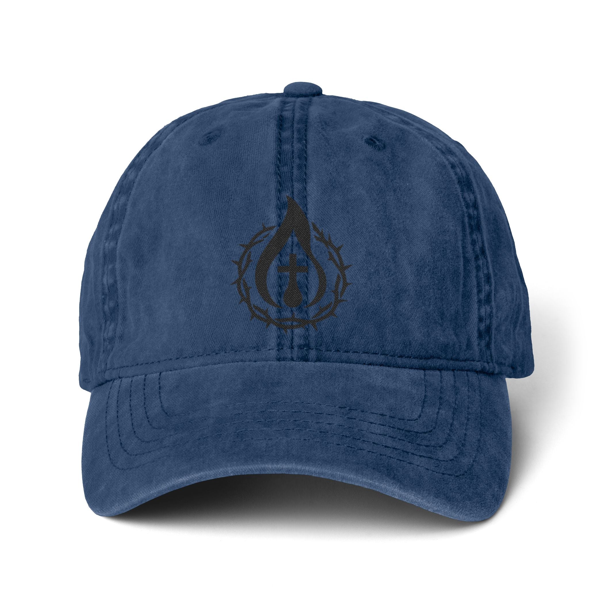 Women's "Anointed" Christian Cap (Black Logo) (makeup-resistant w/ concealed ponytail opening)