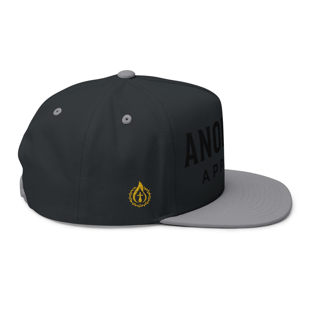"Anointed" Flat Bill Snapback (Black) (Embroidered Front/Side)