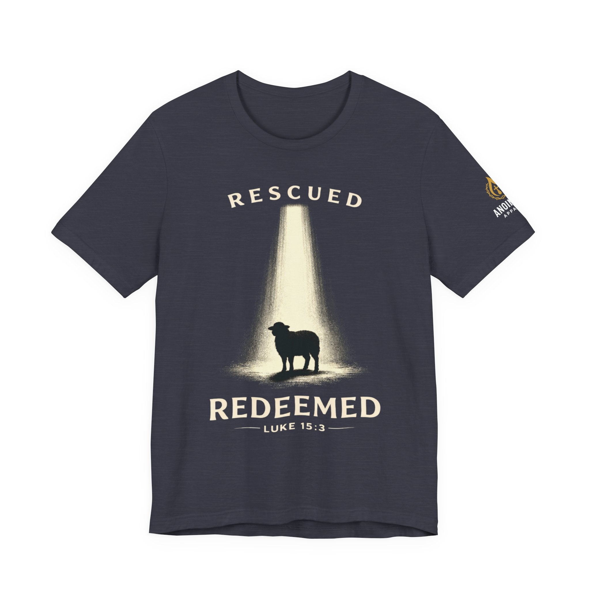 Luke 15:3 "Rescued and Redeemed" (Design on Front/Logo on Sleeve)