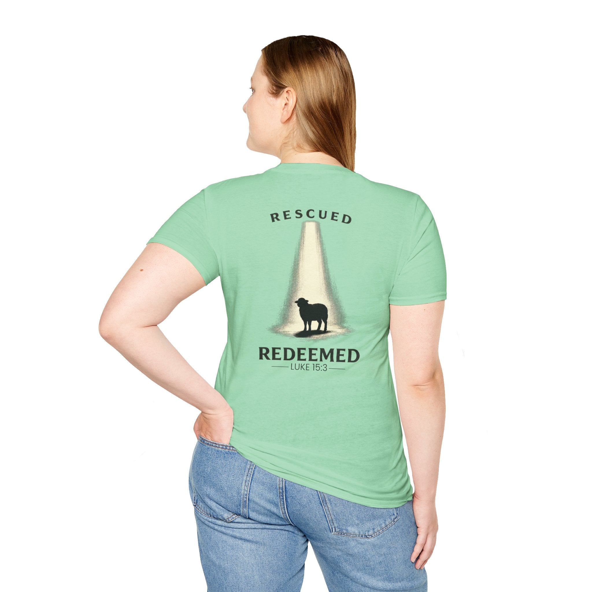 "Rescued and Redeemed" - Black Sheep Edition (Design on Back/Logo on Front)