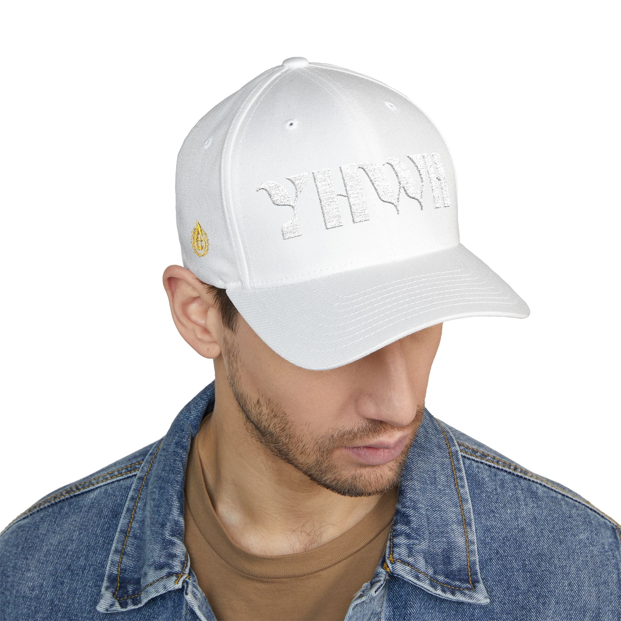 Signature Series "YHWH" FlexFit Closed-Back (White) (Triple Embroidered)