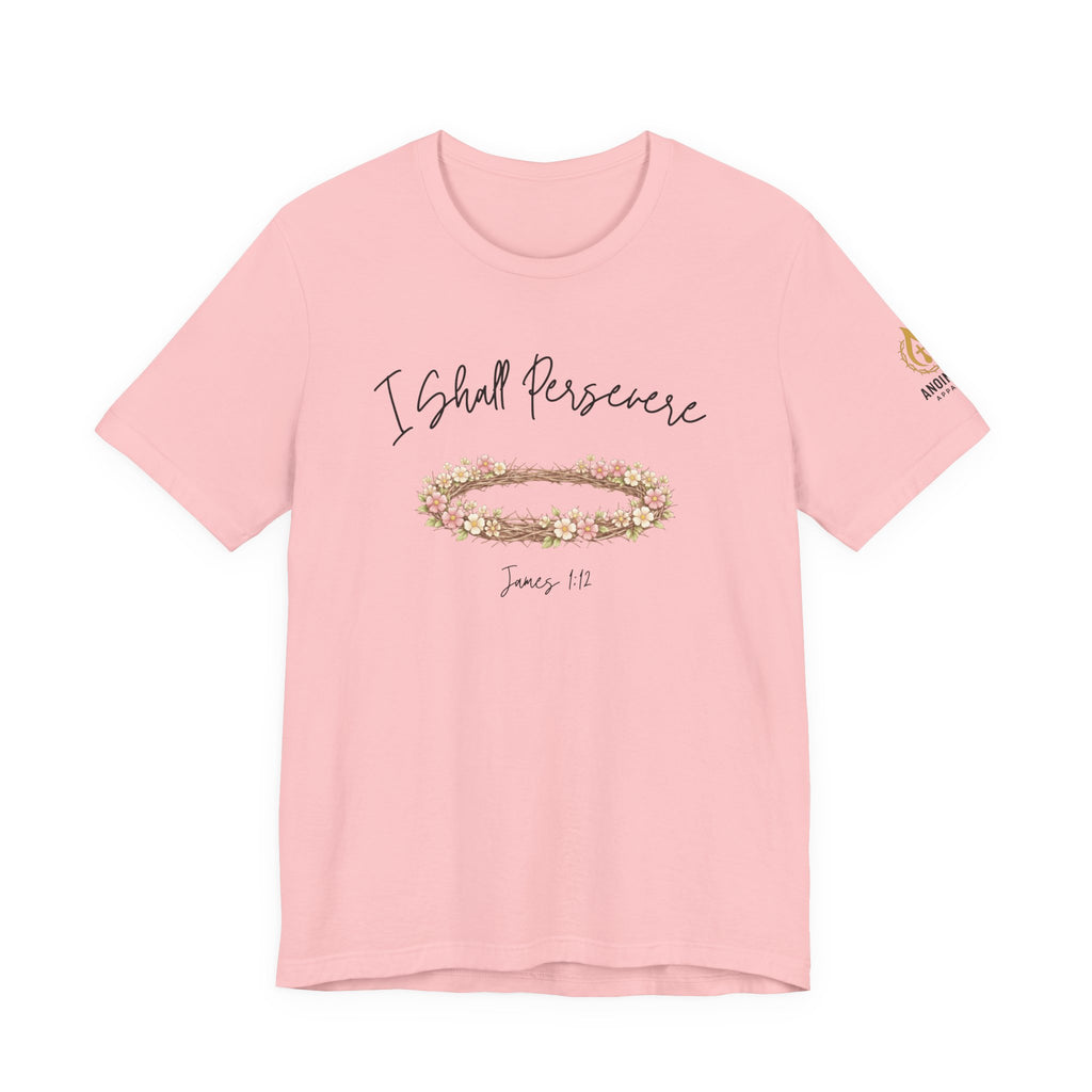 James 1:12 - "Crown of Life" (Ladies) (Design on Front/Logo on Sleeve)