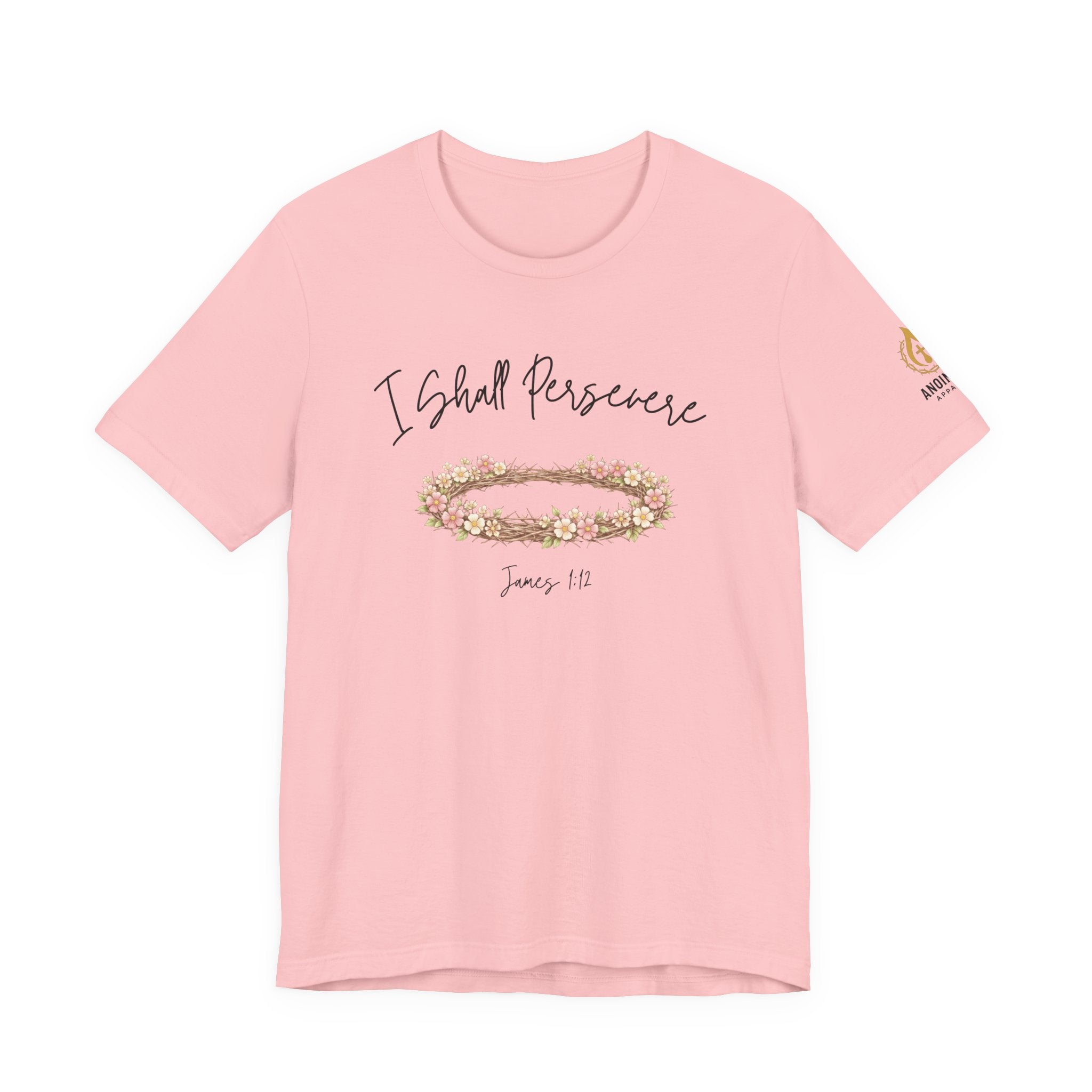 James 1:12 - "Crown of Life" (Ladies) (Design on Front/Logo on Sleeve)