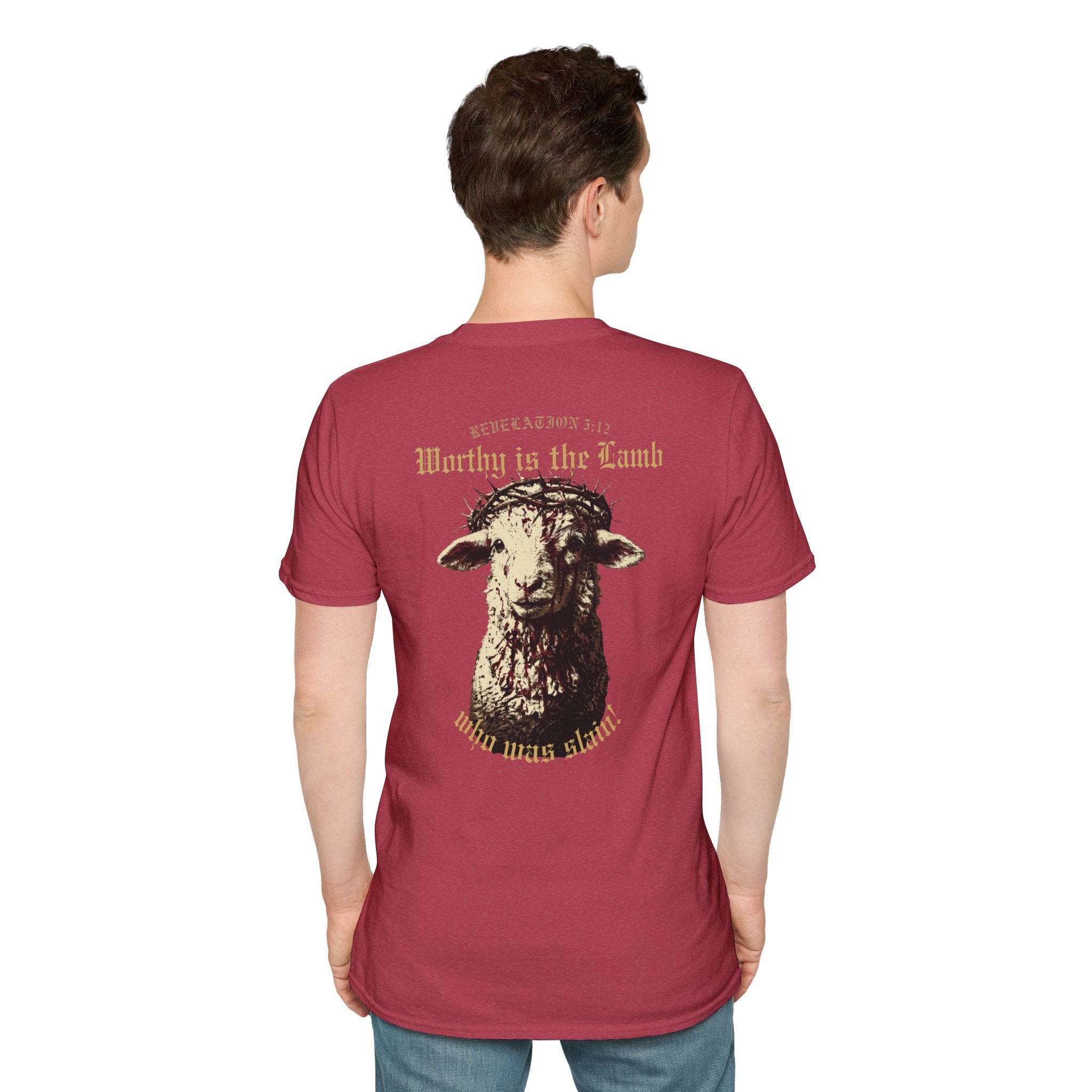 Revelation 5:12 - "Worthy is the Lamb" (Design on Back/Logo on Front)