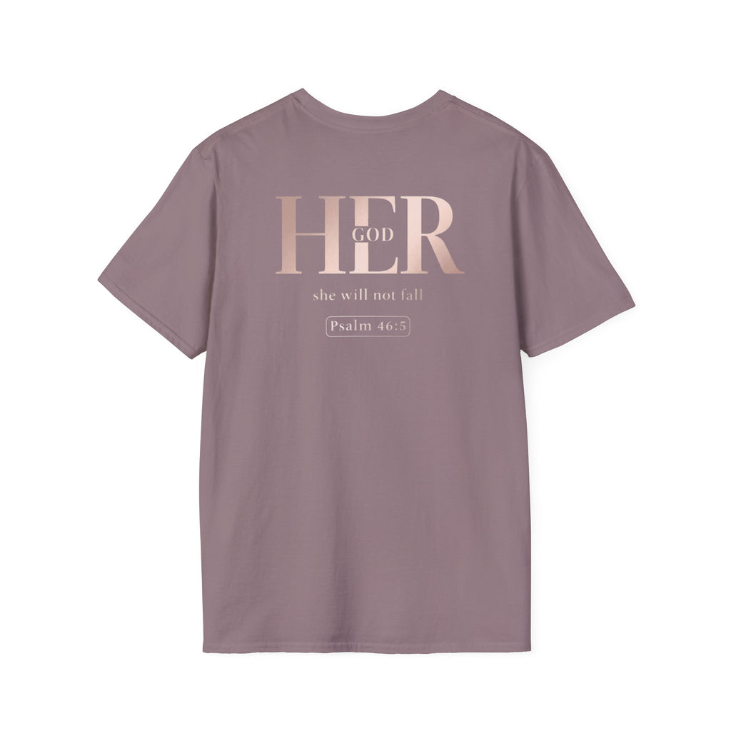 Psalm 46:5 - "God is Within Her" (Ladies) (Design on Back/Logo on Front)