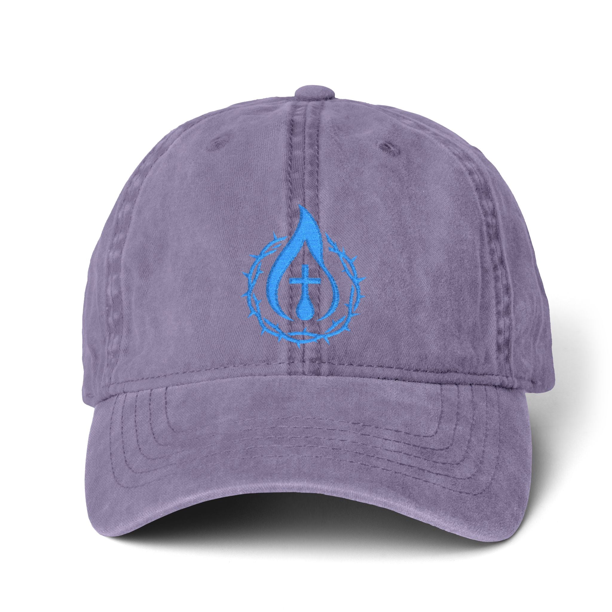 Women's "Anointed" Christian Cap (Blue Logo) (makeup-resistant, concealed ponytail opening)