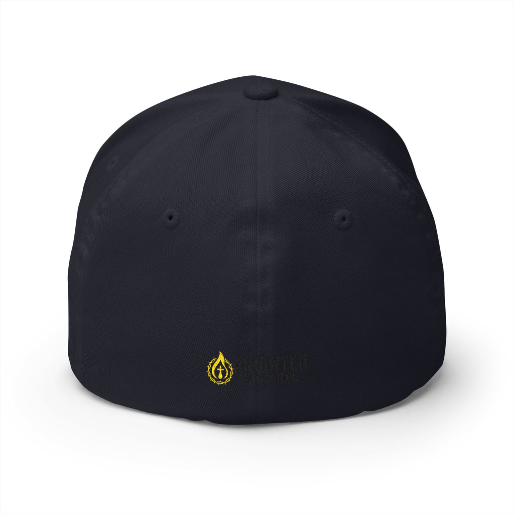 "YHWH" FlexFit Closed-Back (Black) (Embroidered Front/Back)