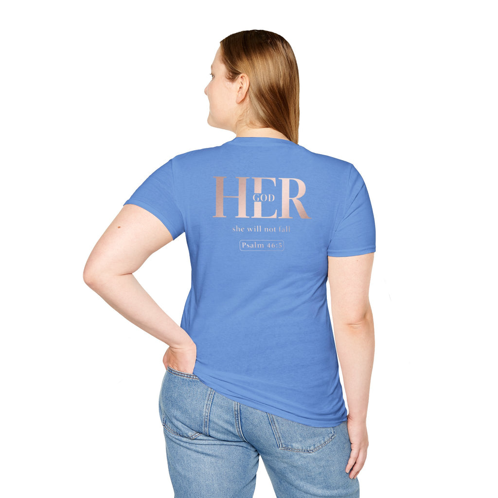 Psalm 46:5 - "God is Within Her" (Ladies) (Design on Back/Logo on Front)