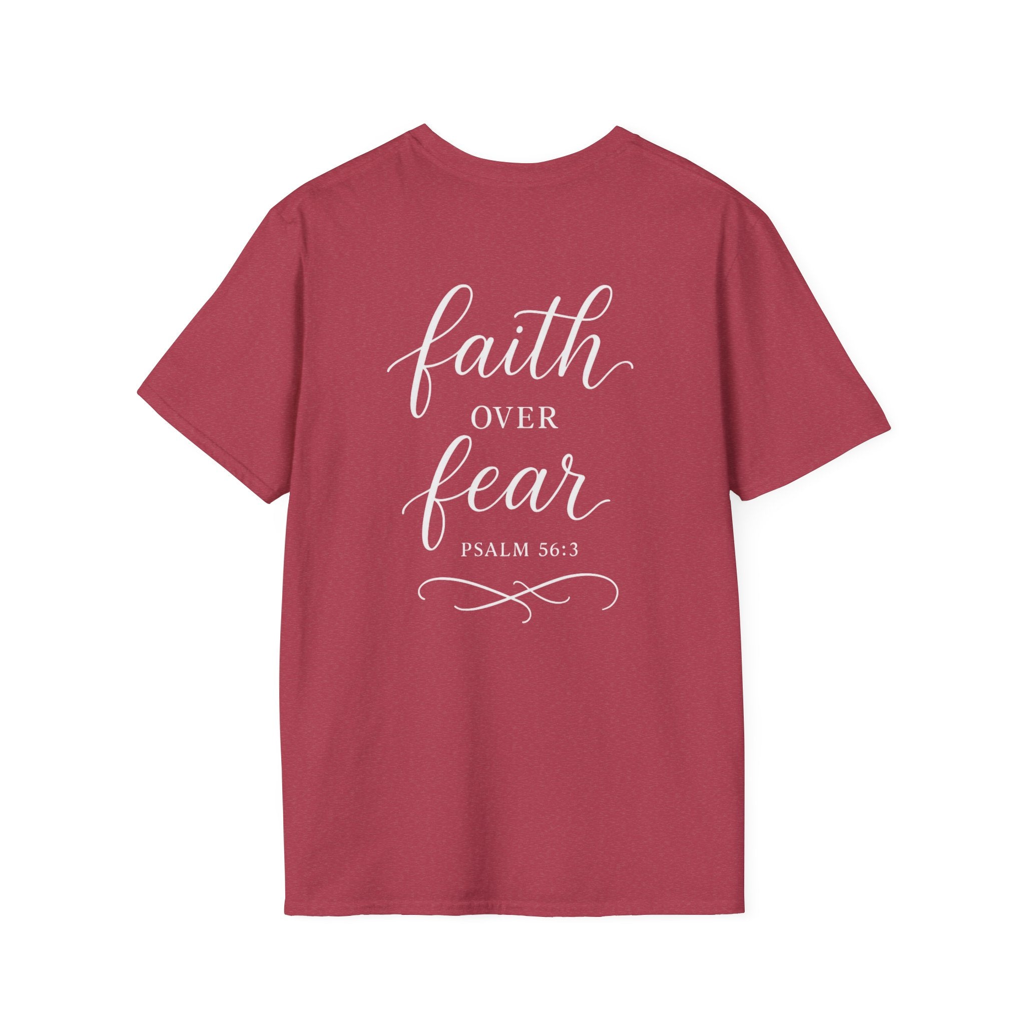 "Faith Over Fear" (Ladies) (Design on Back/Logo on Front)