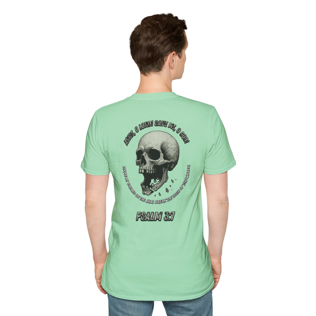 Psalm 3:7 - "Arise, O LORD!" (Monochrome) (Design on Back/Logo on Front)