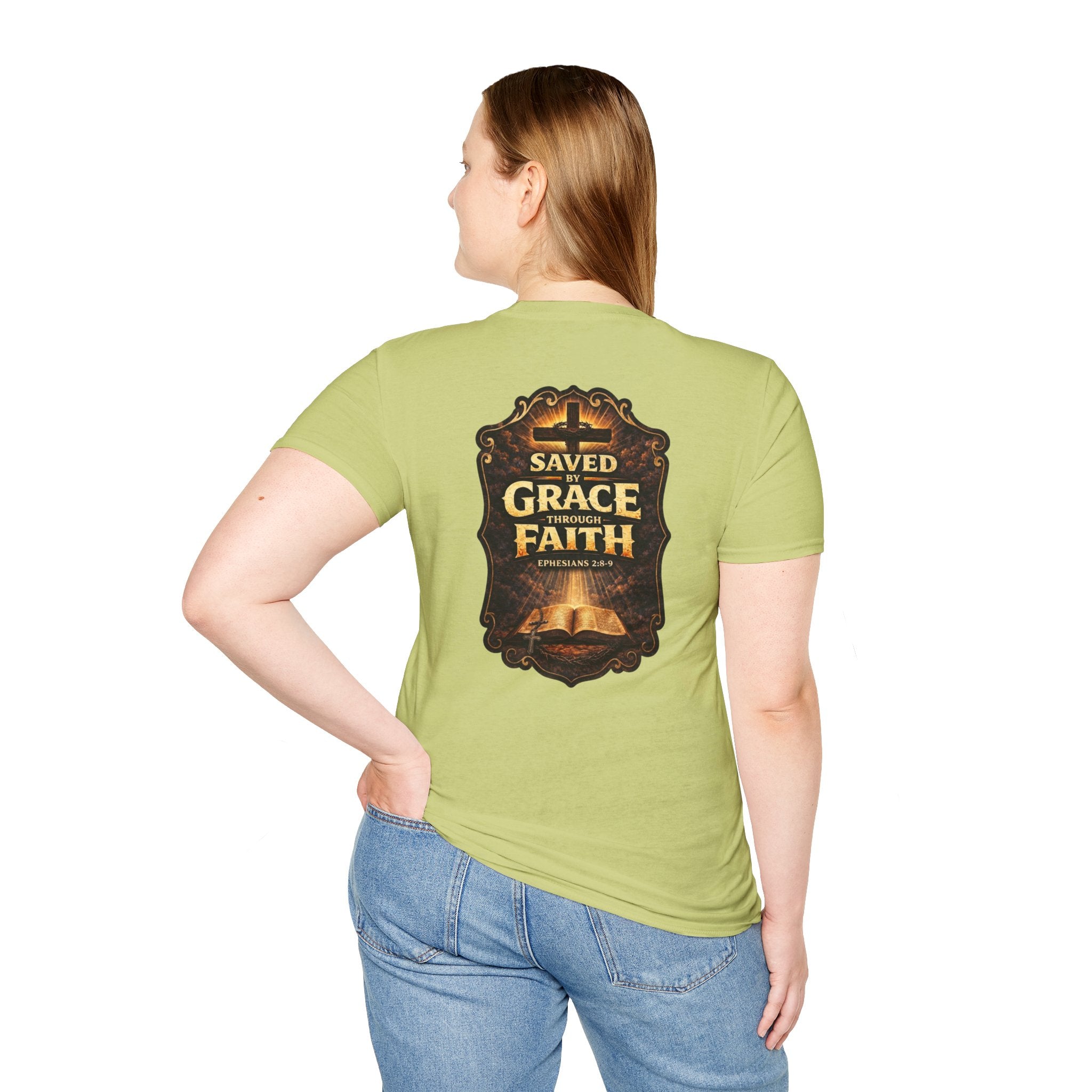 "Saved by Grace" (Design on Back/Logo on Front)