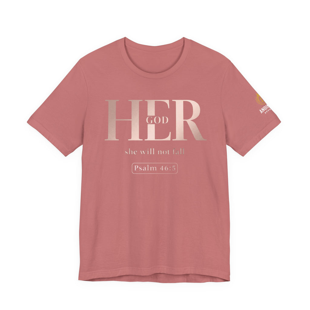 Psalm 46:5 - "God is Within Her" (Ladies) (Design on Front/Logo on Sleeve)