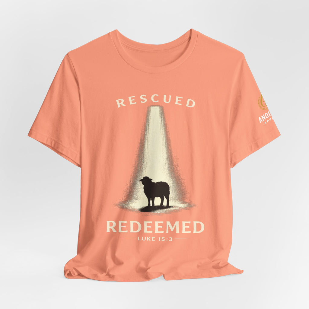 Luke 15:3 "Rescued and Redeemed" (Design on Front/Logo on Sleeve)