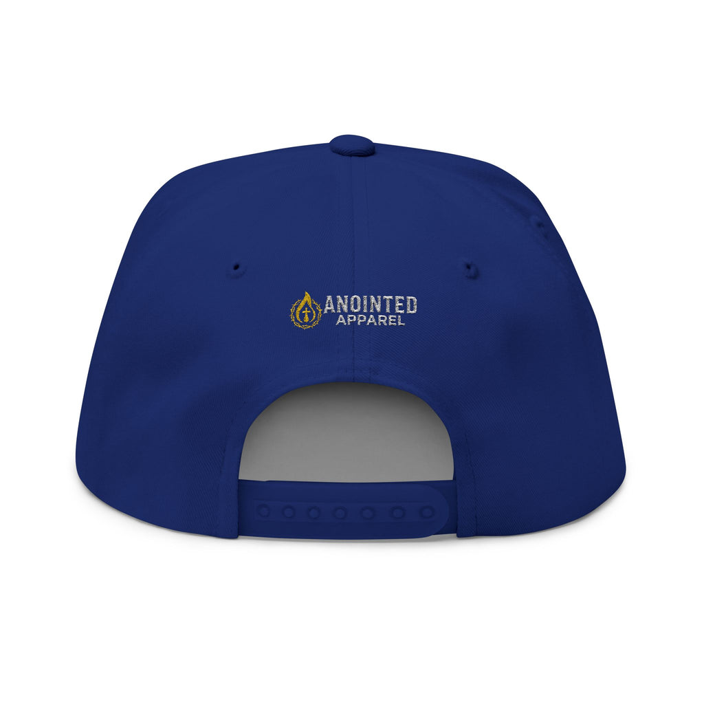 "YHWH" (White) Flat Bill Snapback (Embroidered Front/Back)
