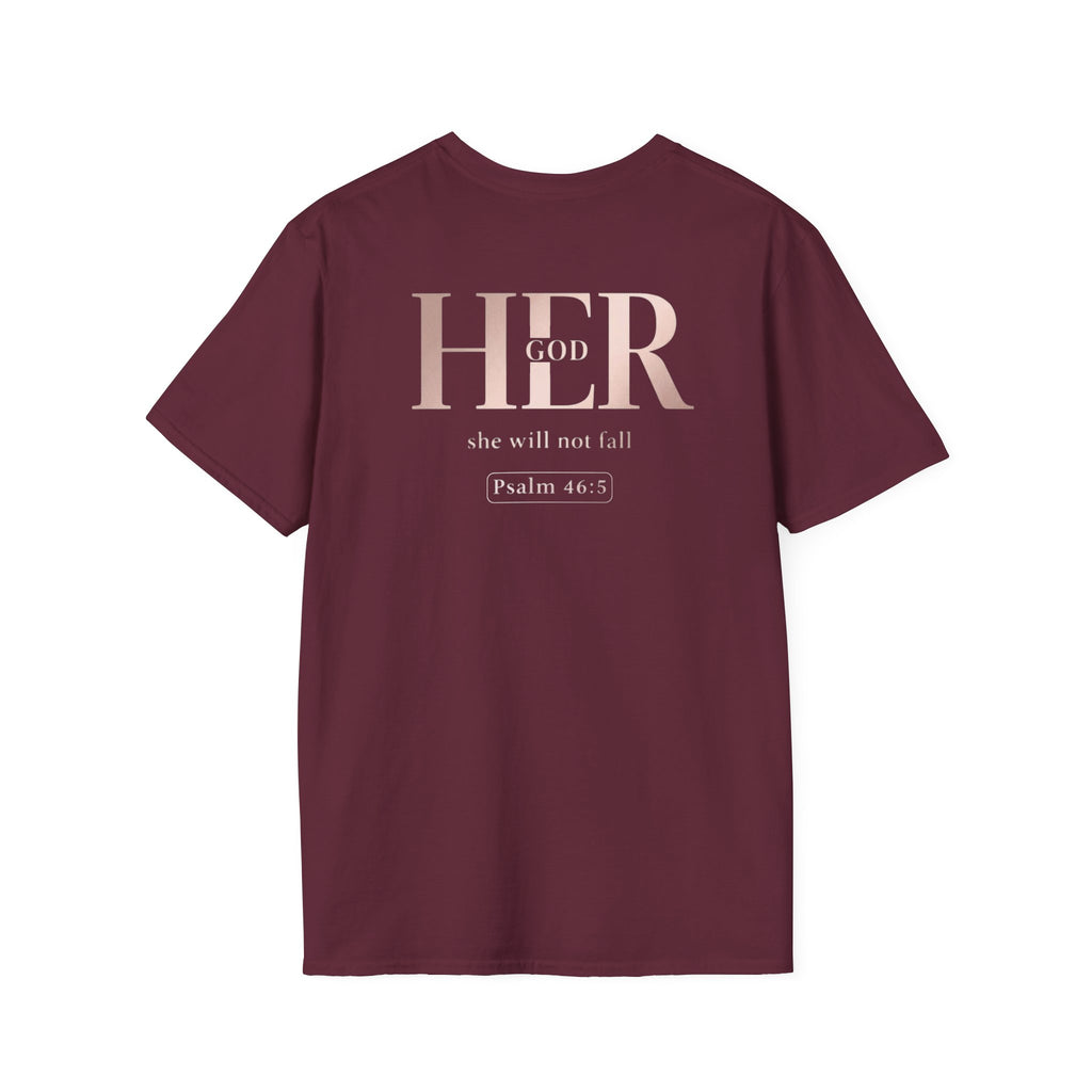Psalm 46:5 - "God is Within Her" (Ladies) (Design on Back/Logo on Front)
