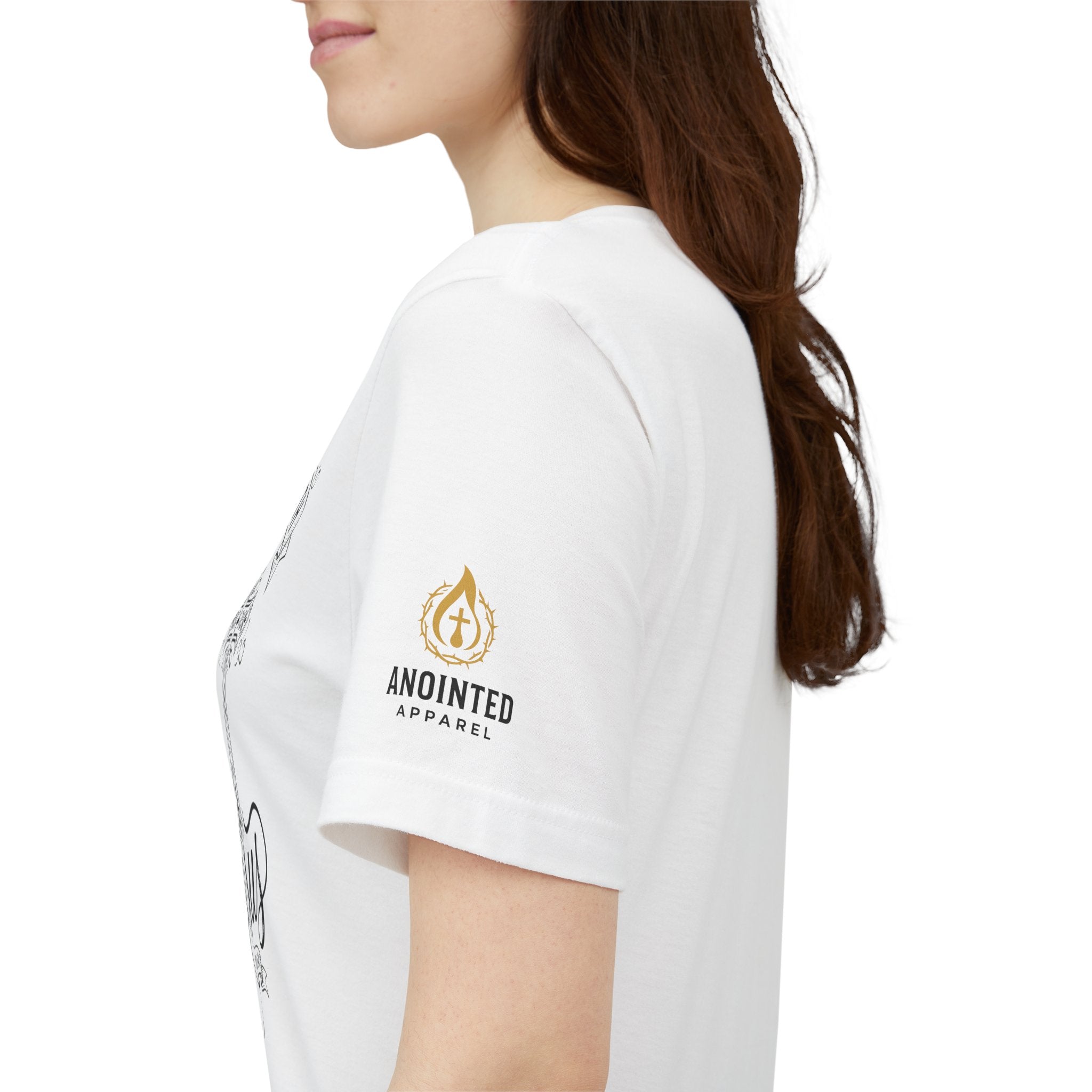 (NLE EDITION) Romans 8:14 - "I Ride With Jesus" (Ladies) (Design on Front/Logo on Sleeve)