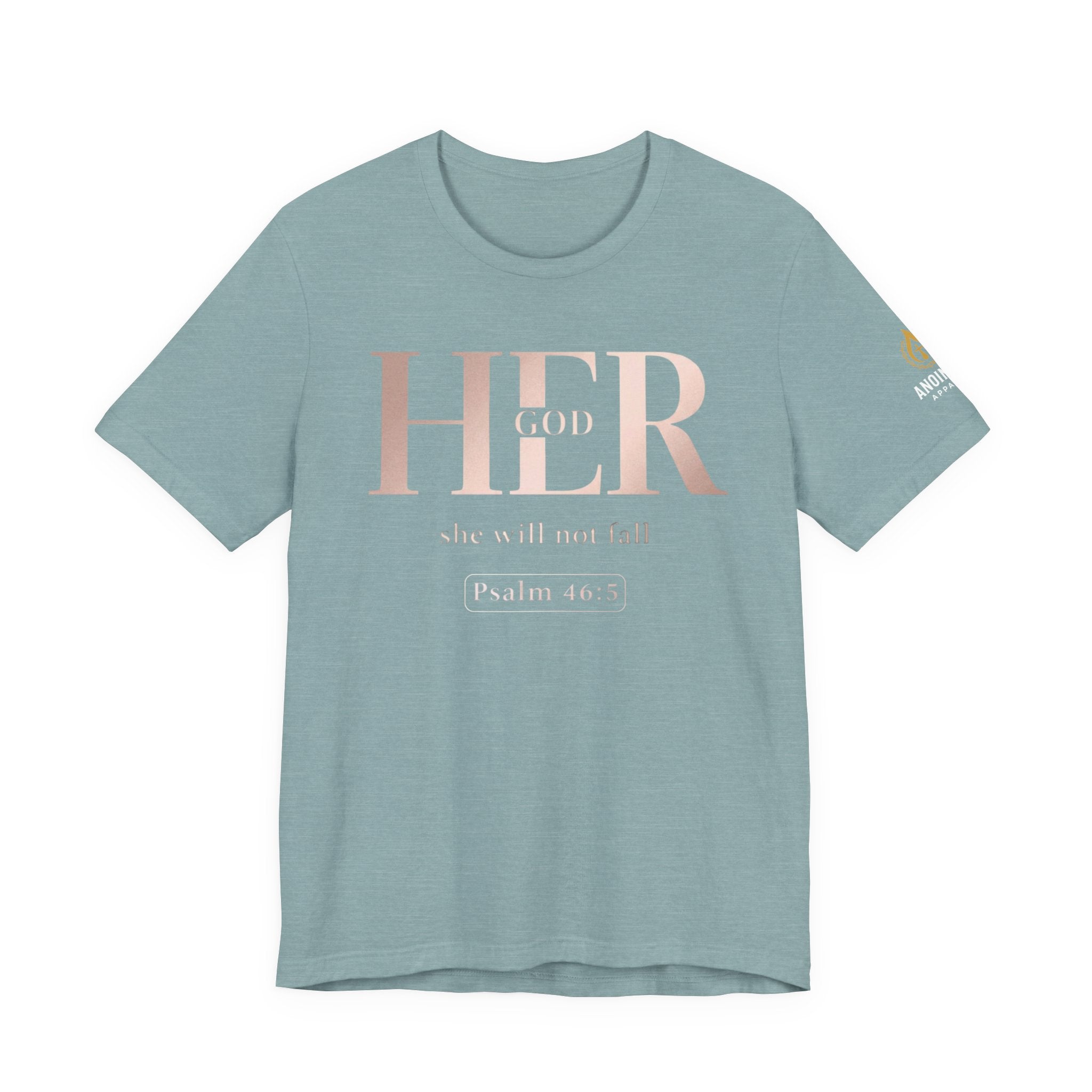 Psalm 46:5 - "God is Within Her" (Ladies) (Design on Front/Logo on Sleeve)