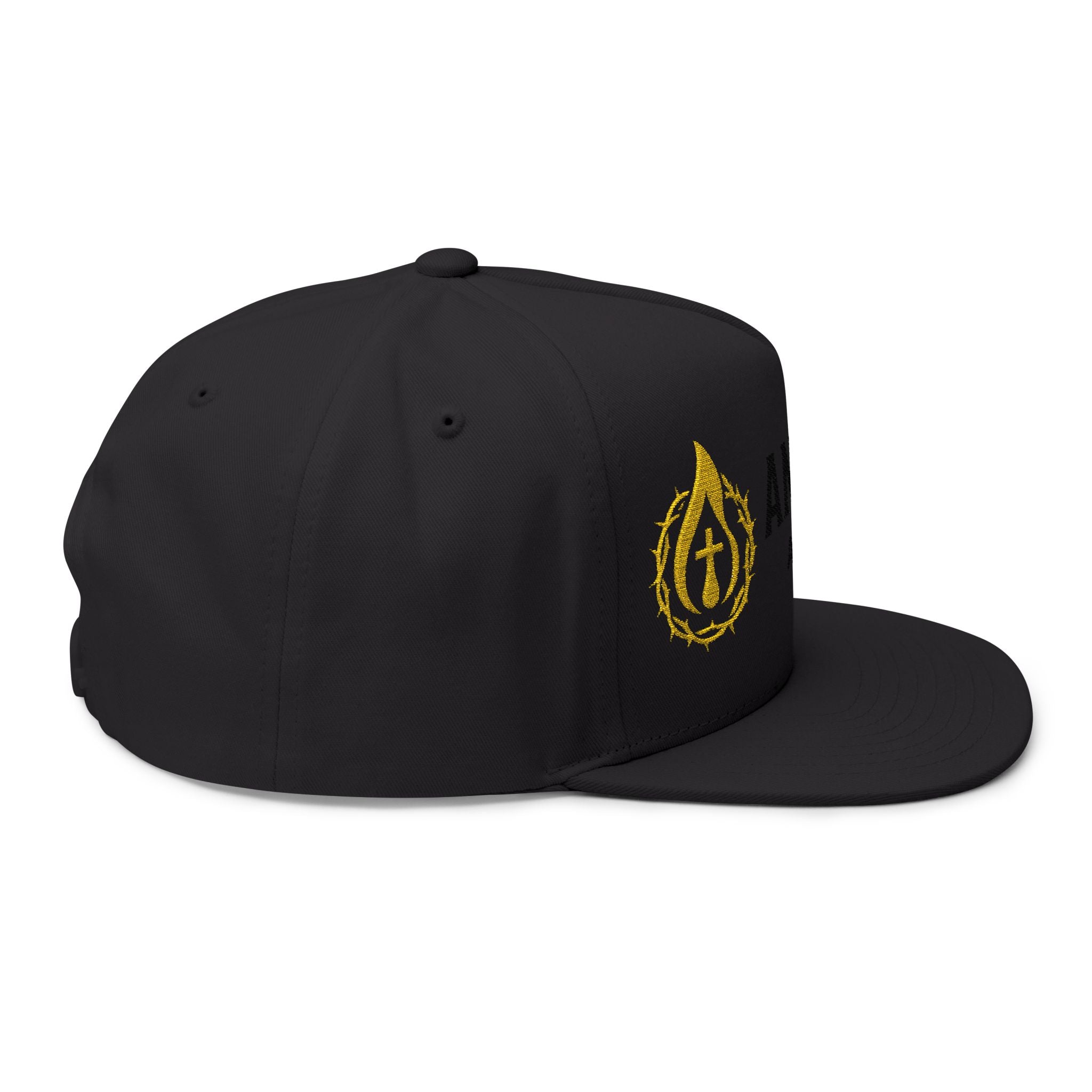 Flat Bill Snapback (Black/No Outline)