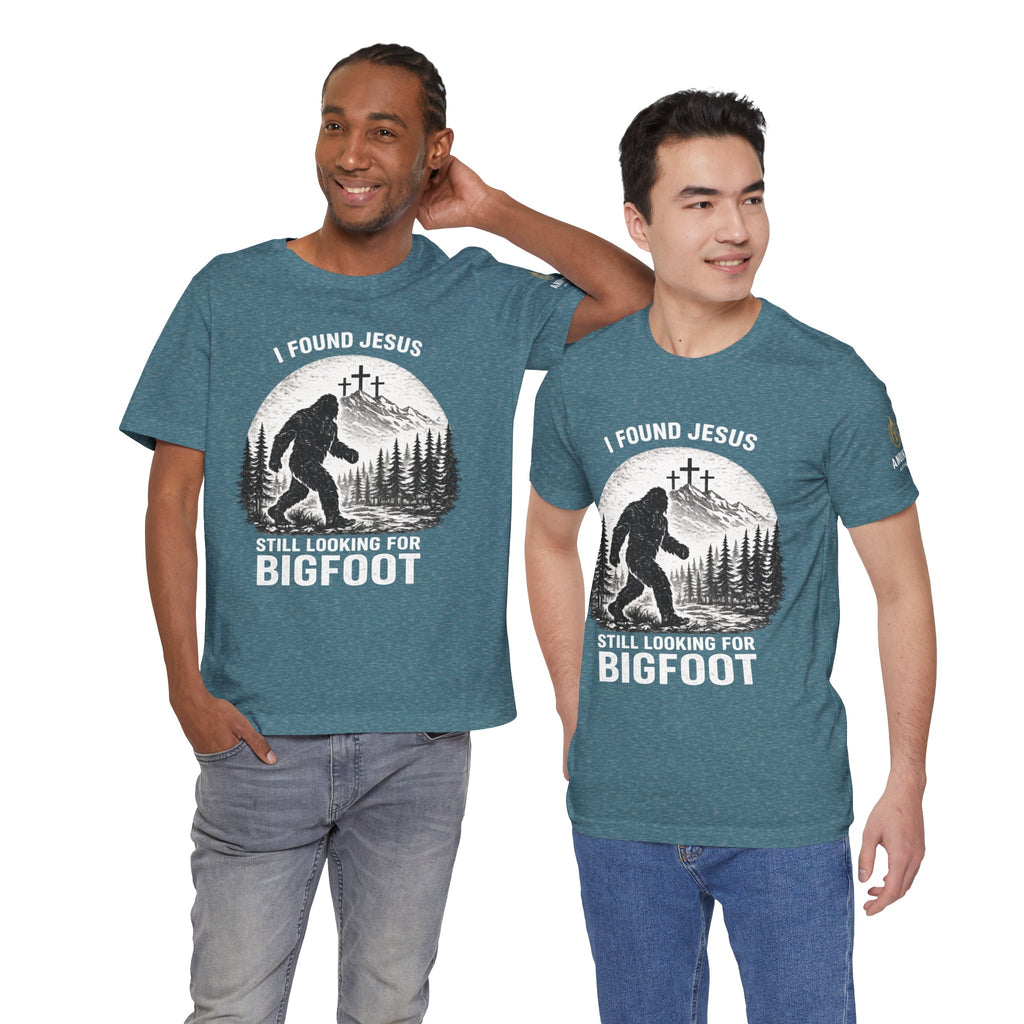 "Jesus and Bigfoot" (Design on Front/Logo on Sleeve)