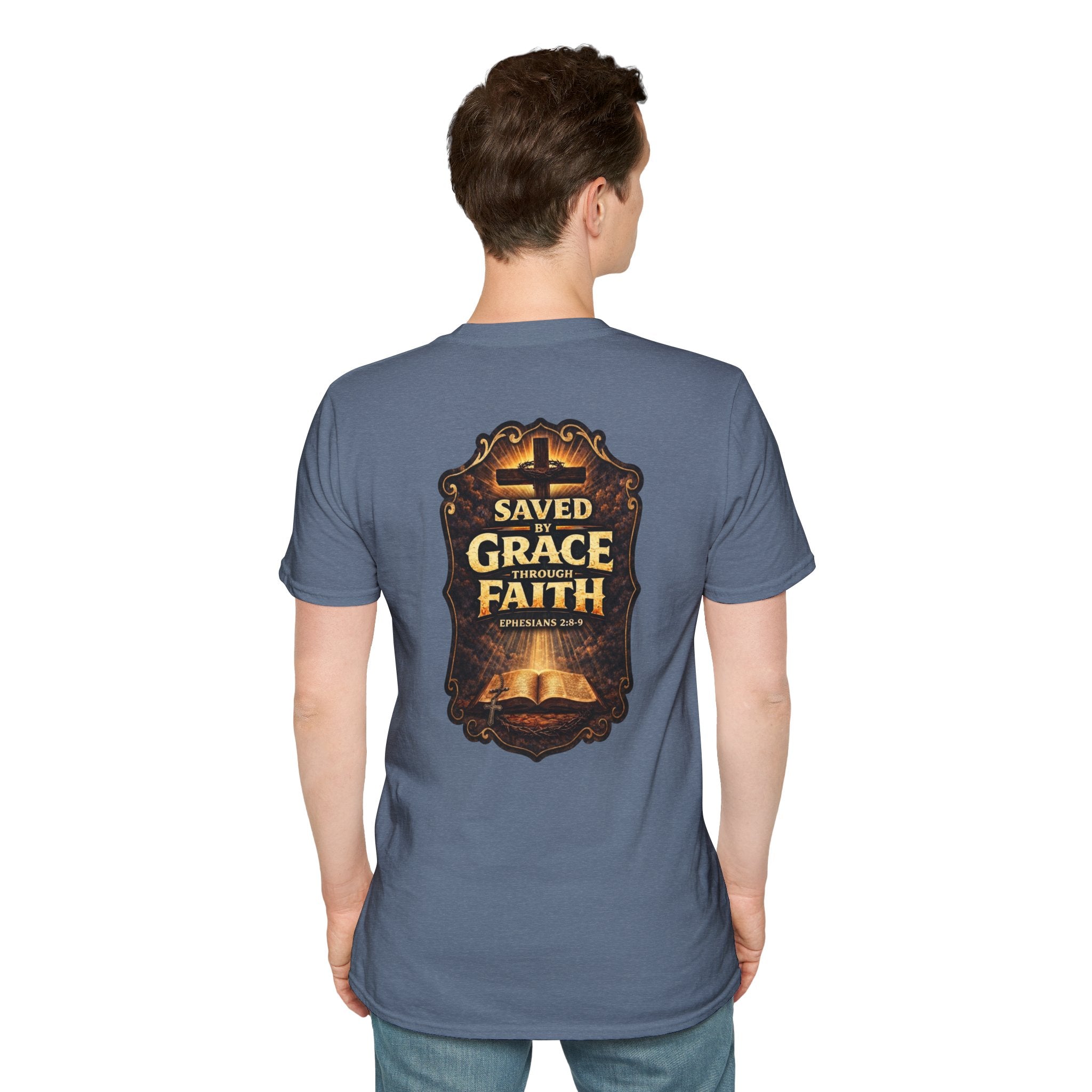 "Saved by Grace" (Design on Back/Logo on Front)