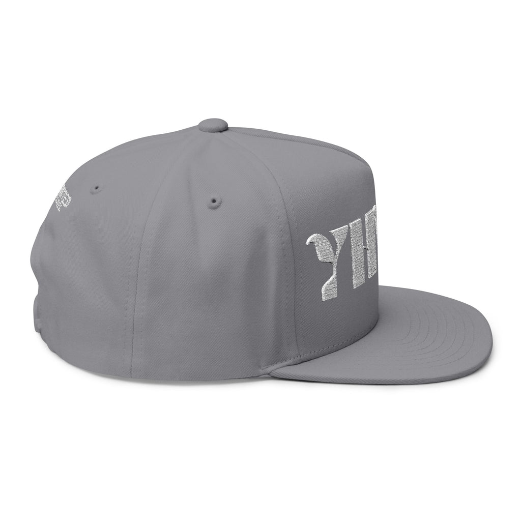 "YHWH" (White) Flat Bill Snapback (Embroidered Front/Back)