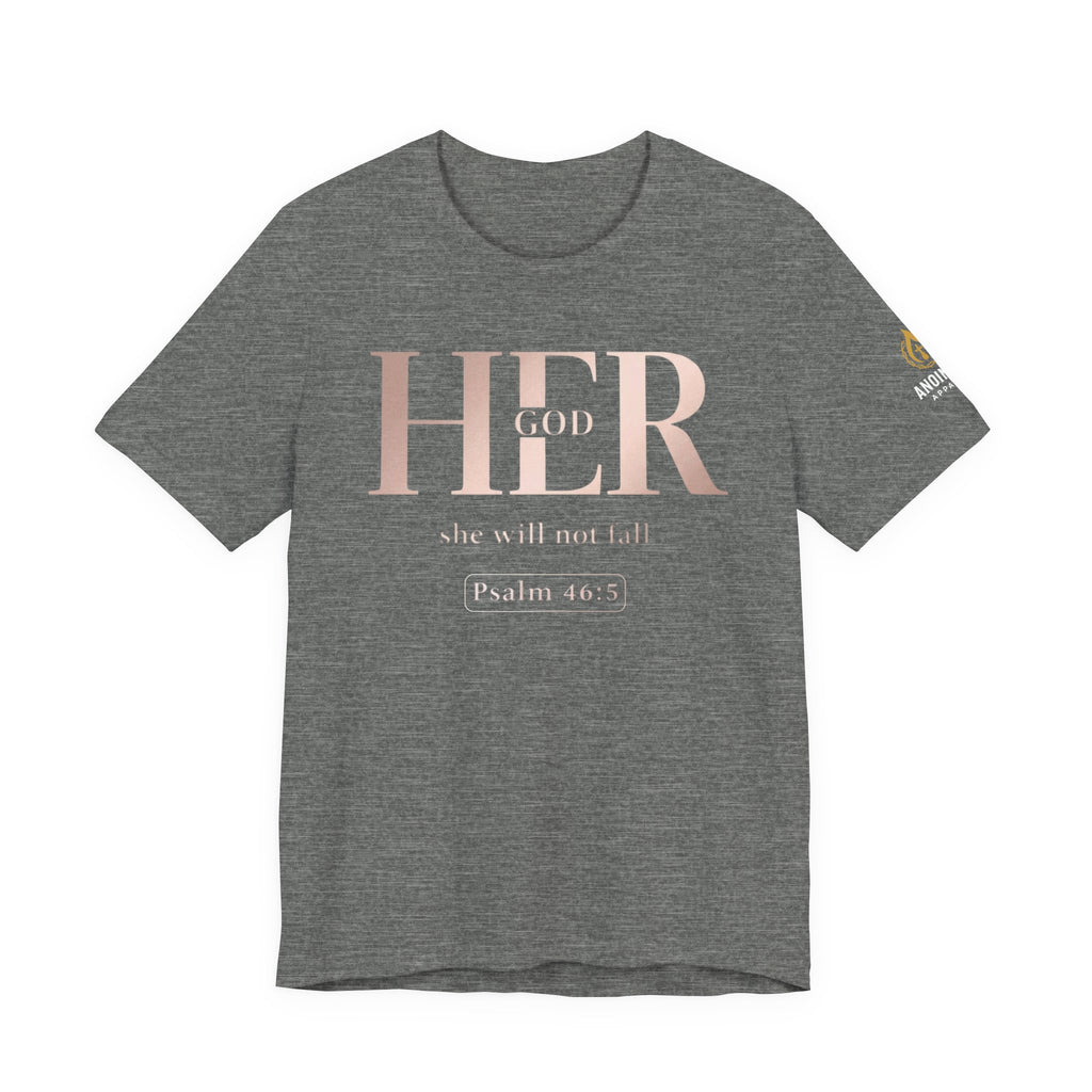 Psalm 46:5 - "God is Within Her" (Ladies) (Design on Front/Logo on Sleeve)