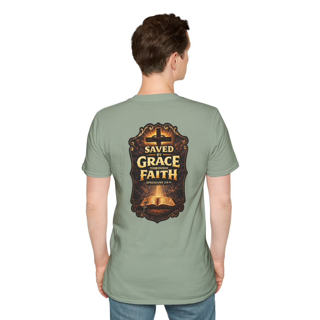 "Saved by Grace" (Design on Back/Logo on Front)