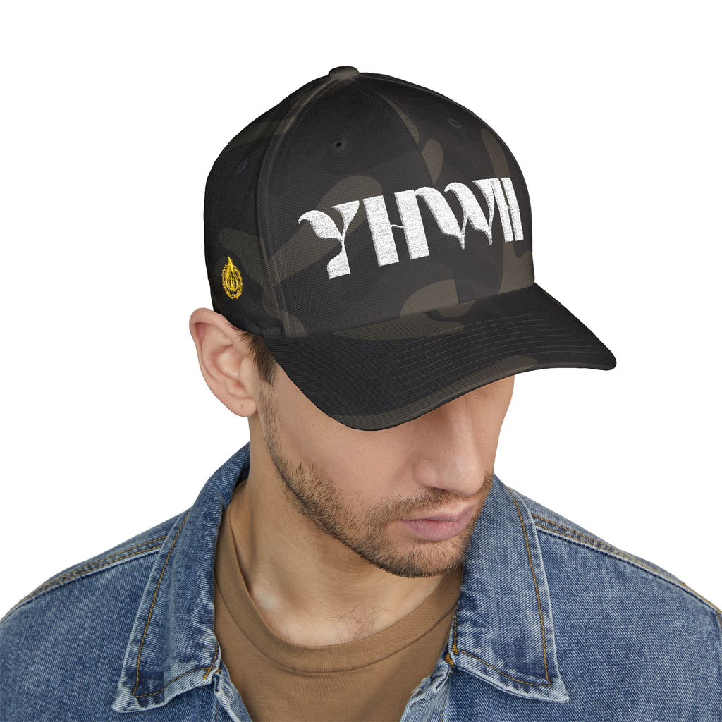 Signature Series "YHWH" FlexFit Closed-Back (White) (Triple Embroidered)