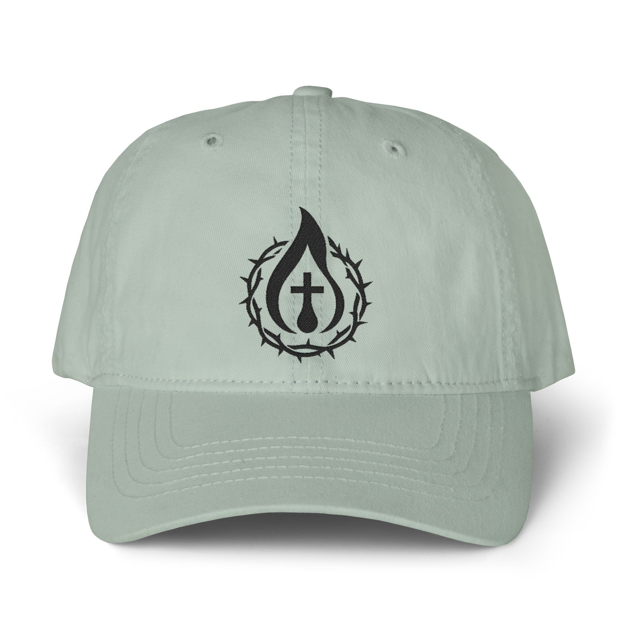 Women's "Anointed" Christian Cap (Black Logo) (makeup-resistant w/ concealed ponytail opening)