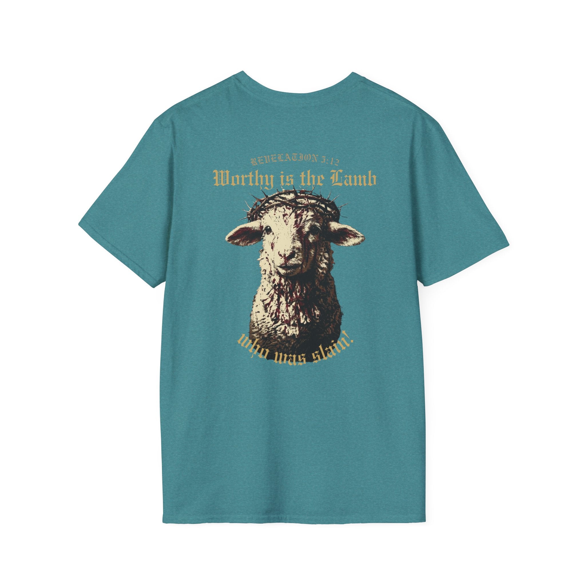 Revelation 5:12 - "Worthy is the Lamb" (Design on Back/Logo on Front)