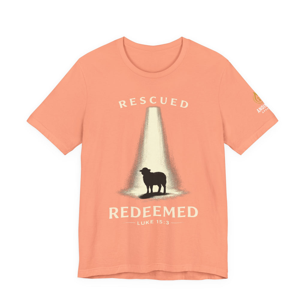 Luke 15:3 "Rescued and Redeemed" (Design on Front/Logo on Sleeve)