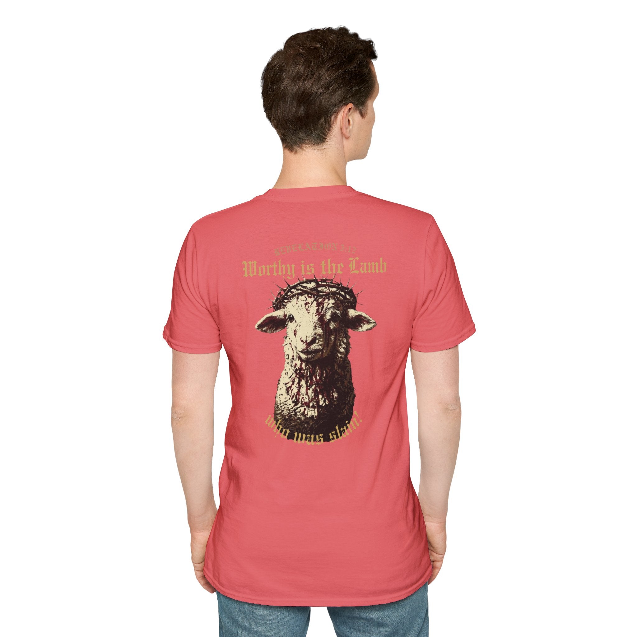 Revelation 5:12 - "Worthy is the Lamb" (Design on Back/Logo on Front)