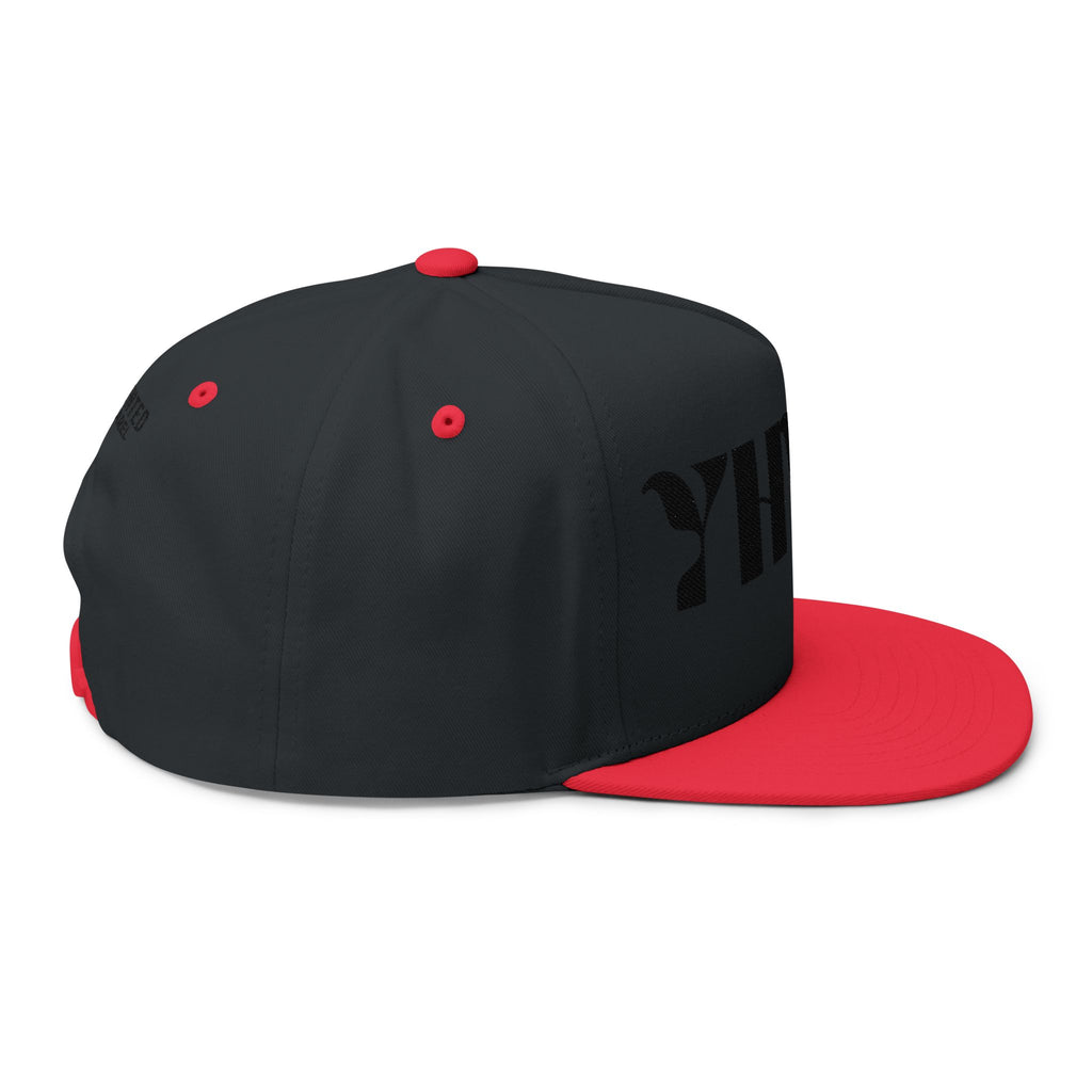 "YHWH" (Black) Flat Bill Snapback (Embroidered Front/Back)