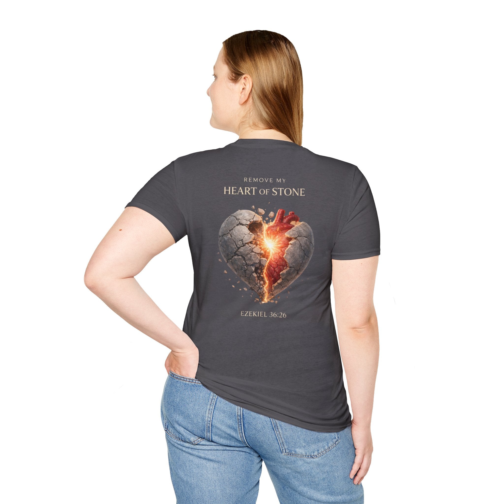 Ezekiel 36:26 - "Heart of Flesh" (Ladies) (Design on Back/Logo on Front)