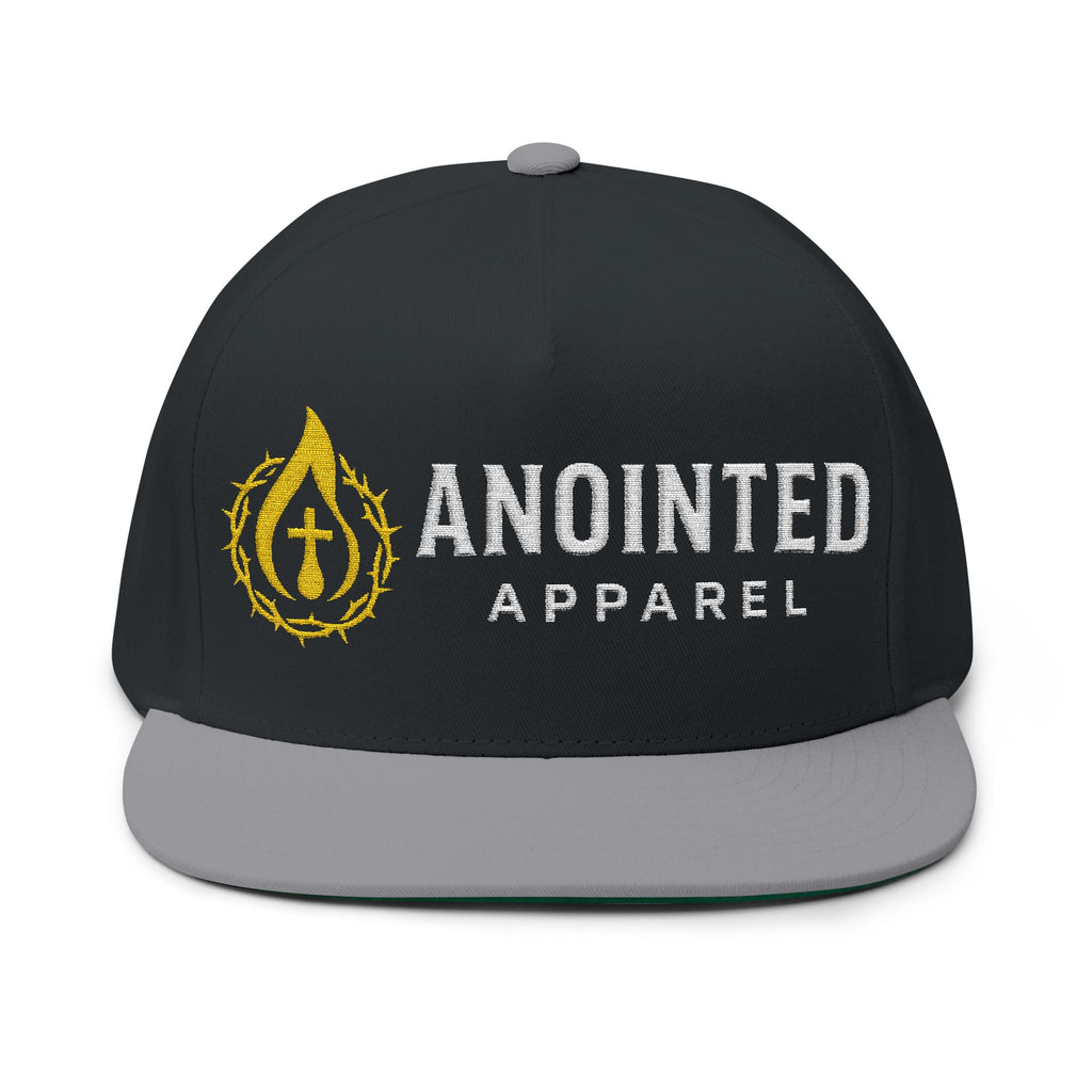 Flat Bill Snapback (White/No Outline)