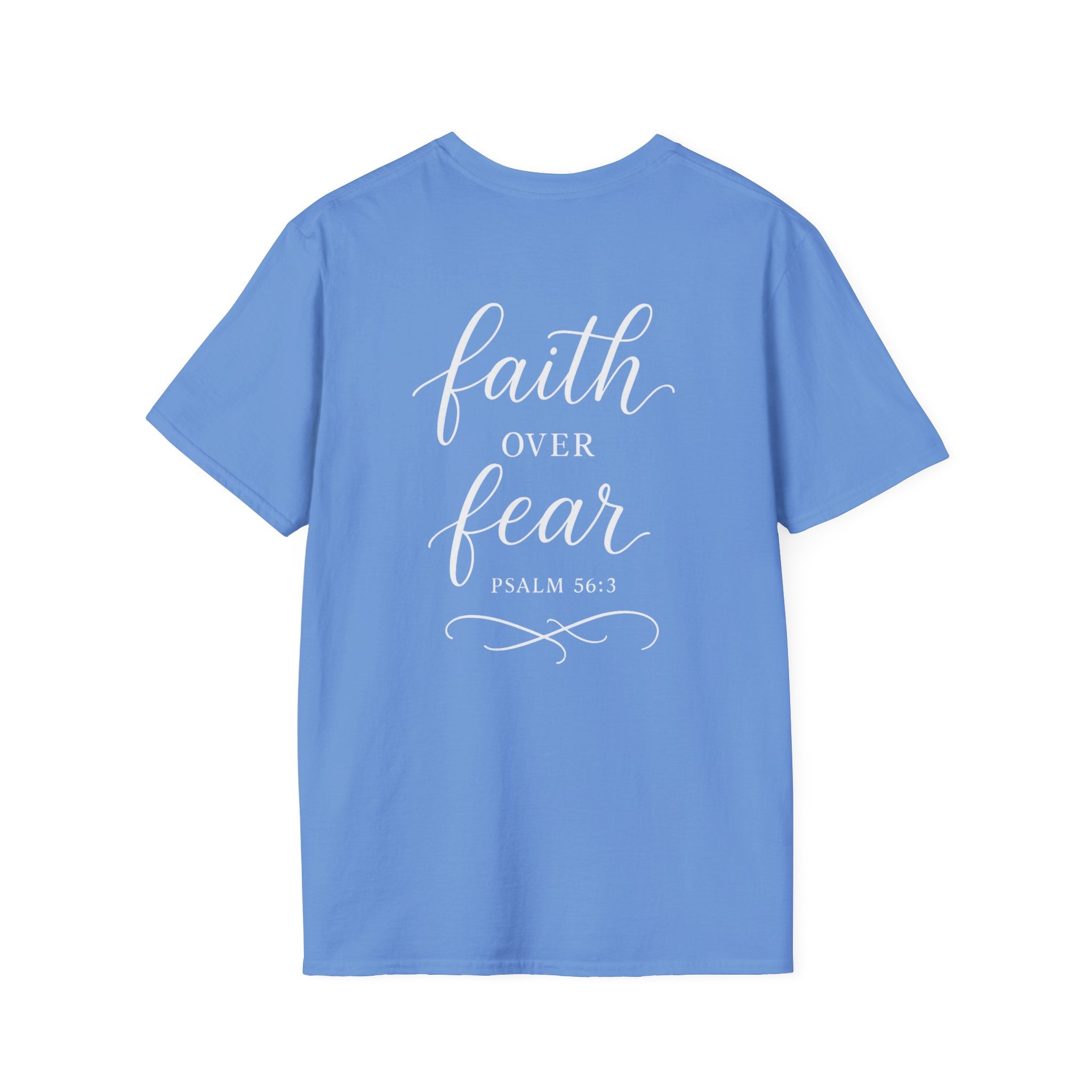 "Faith Over Fear" (Ladies) (Design on Back/Logo on Front)