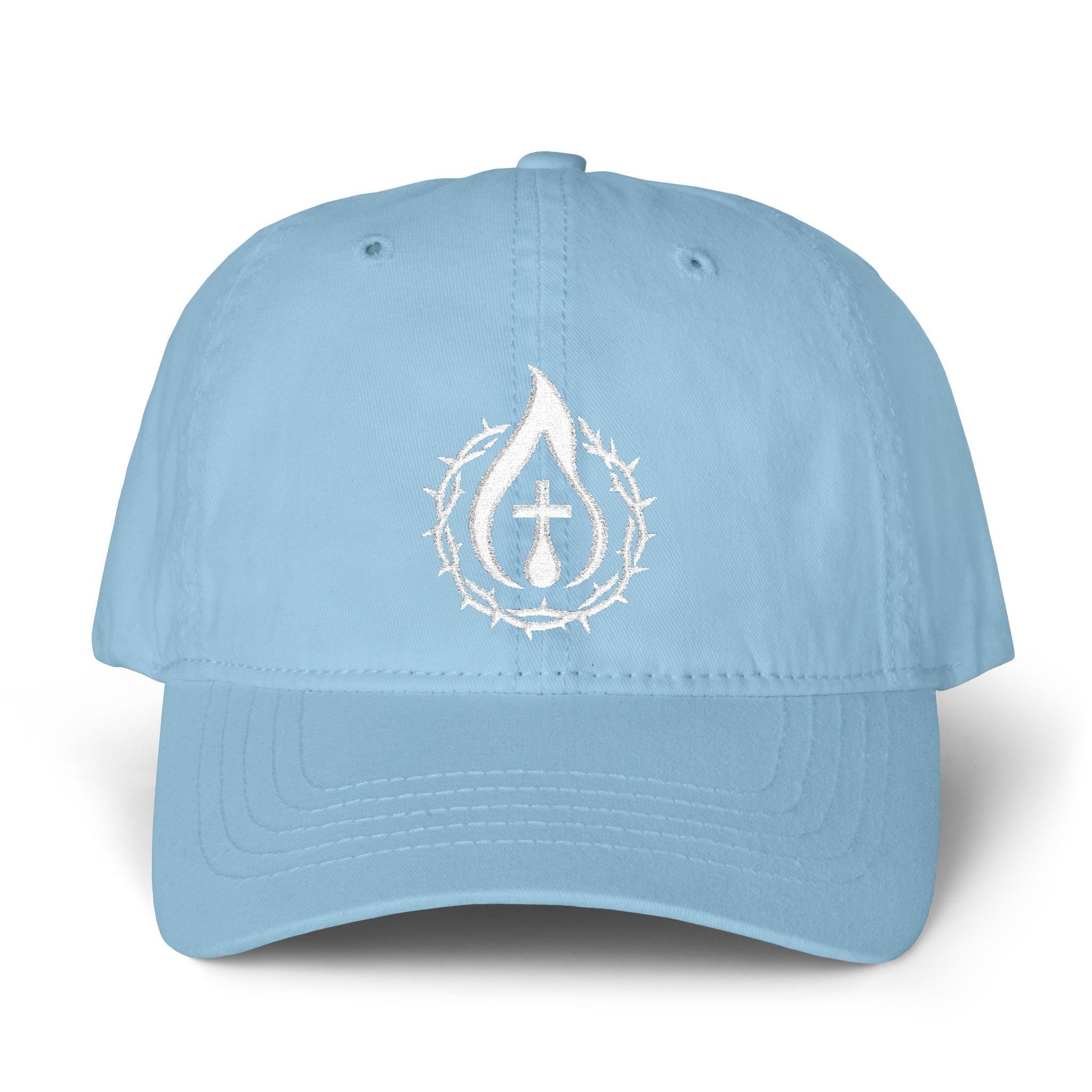 Women's "Anointed" Christian Cap (White Logo) (makeup-resistant w/ concealed ponytail opening)