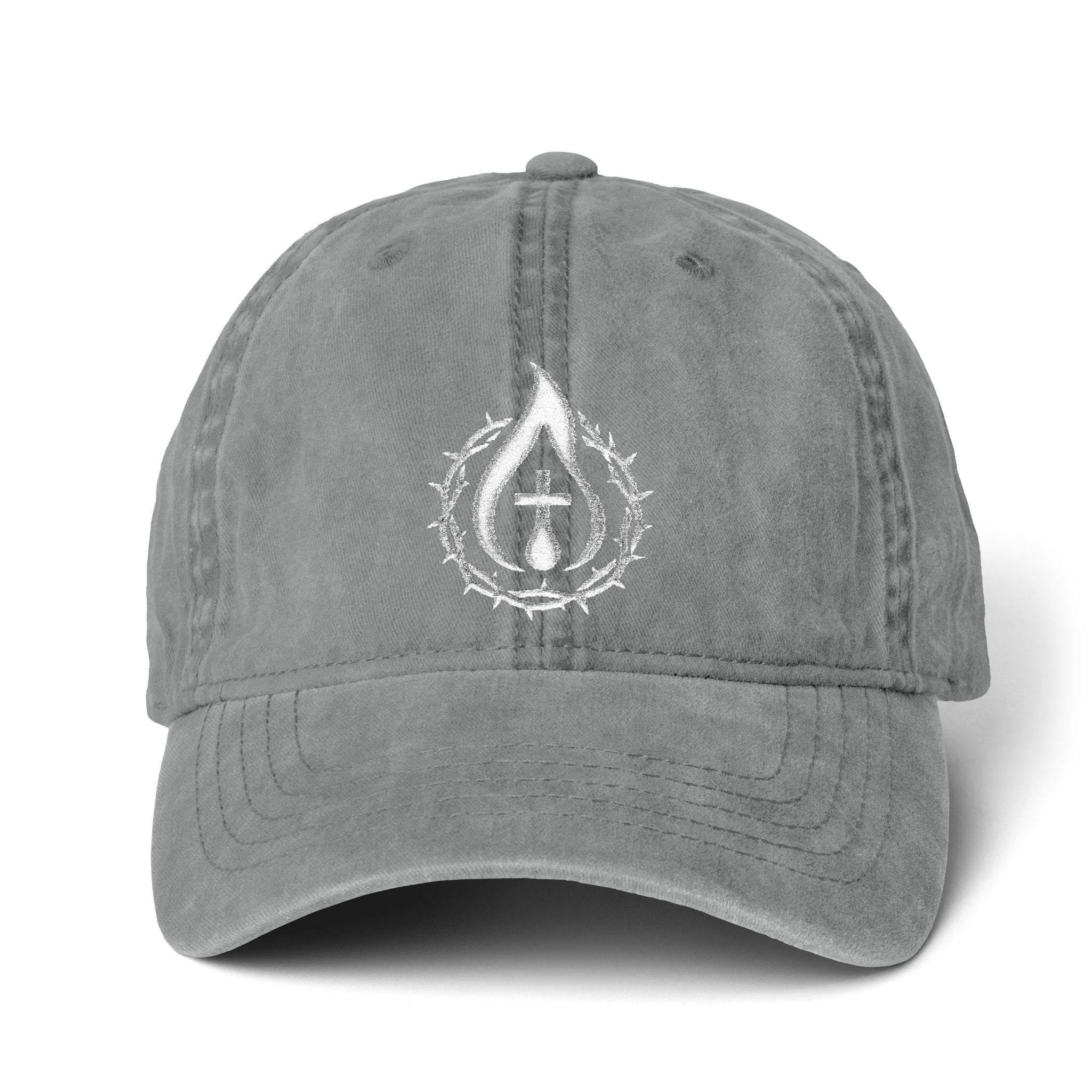 Women's "Anointed" Christian Cap (White Logo) (makeup-resistant w/ concealed ponytail opening)
