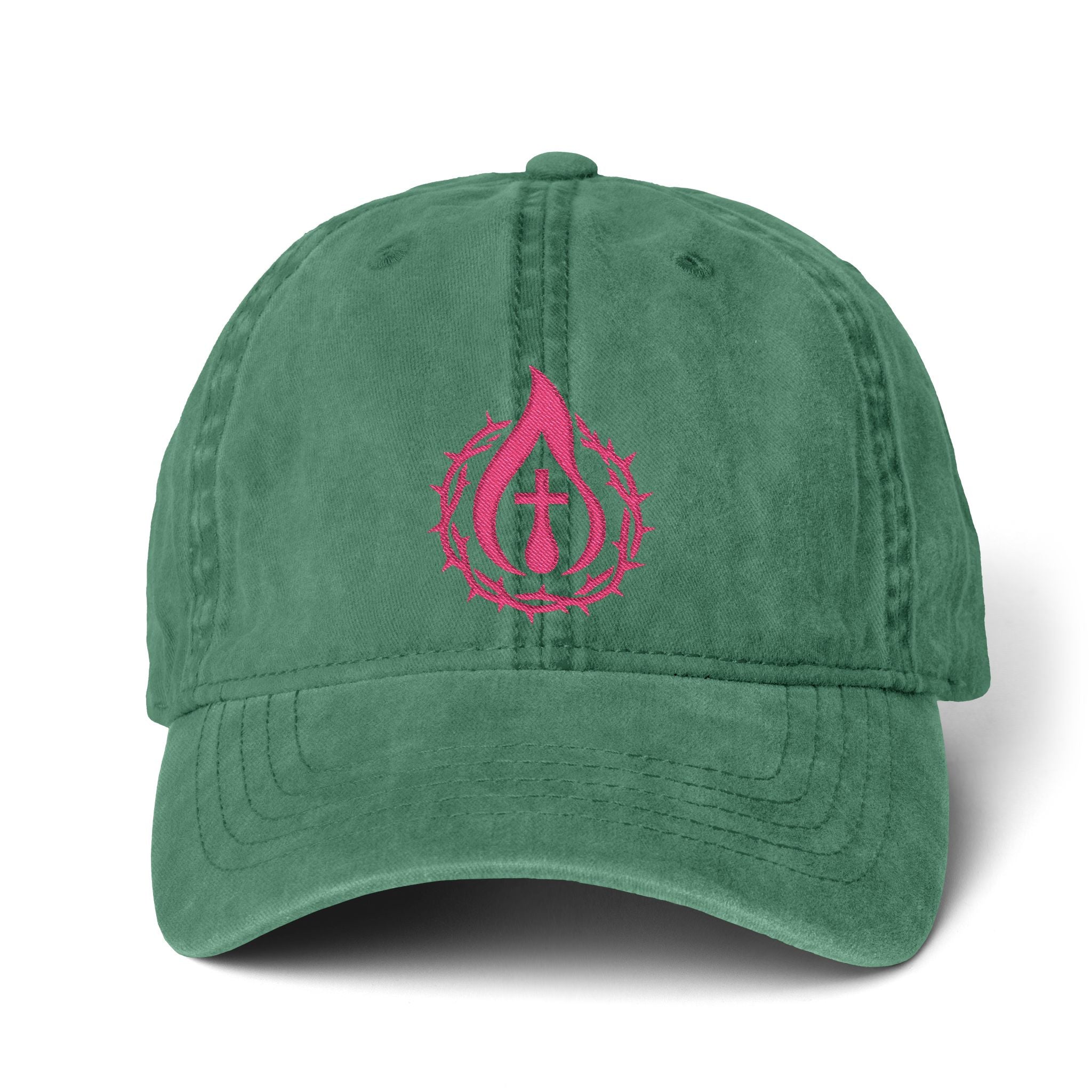 Women's "Anointed" Christian Cap (Pink Logo) (makeup-resistant w/ concealed ponytail opening)