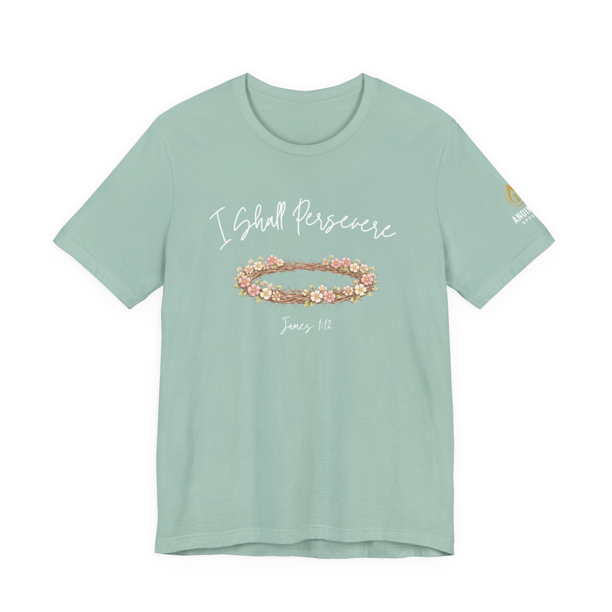 James 1:12 - "Crown of Life" (Ladies) (Design on Front/Logo on Sleeve)