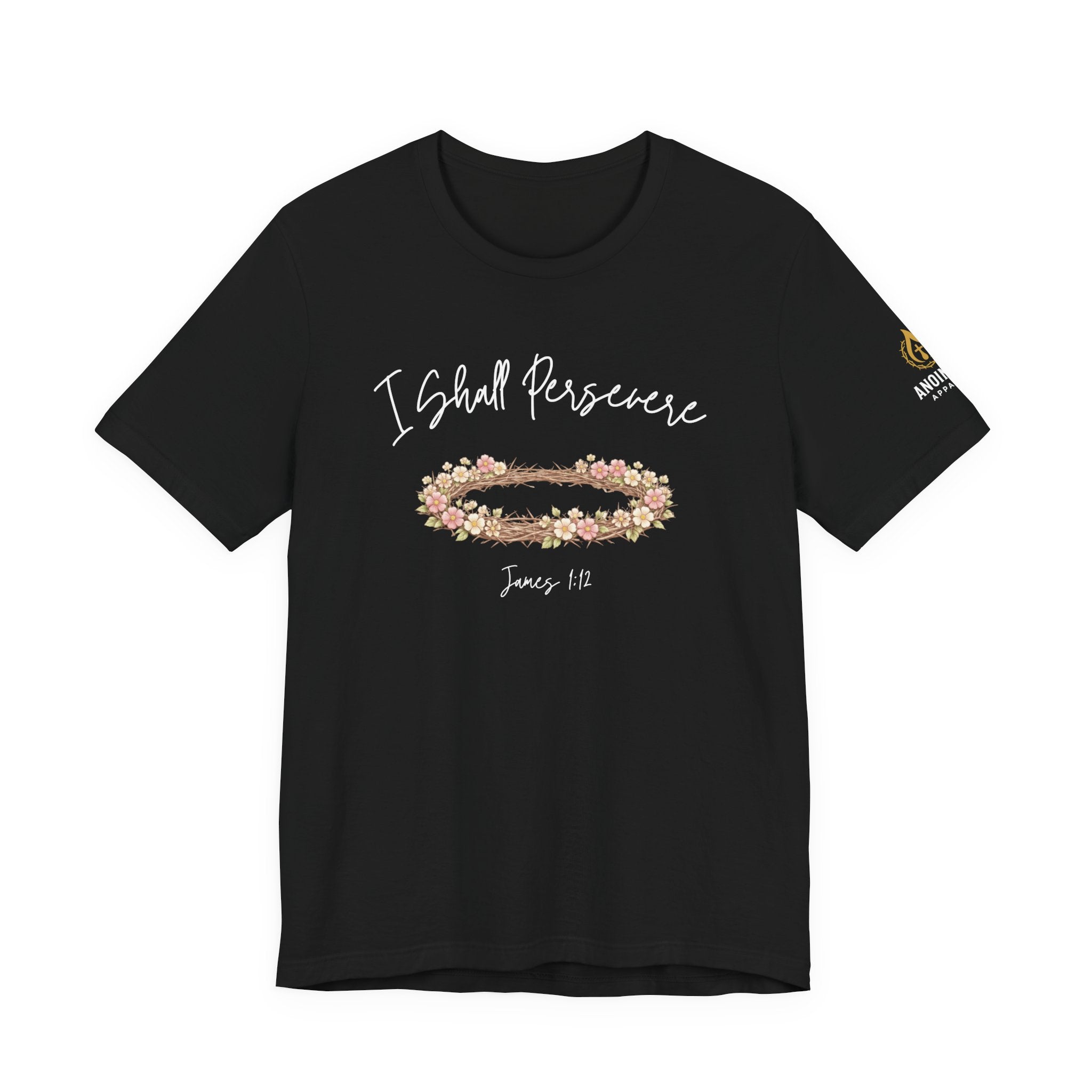 James 1:12 - "Crown of Life" (Ladies) (Design on Front/Logo on Sleeve)