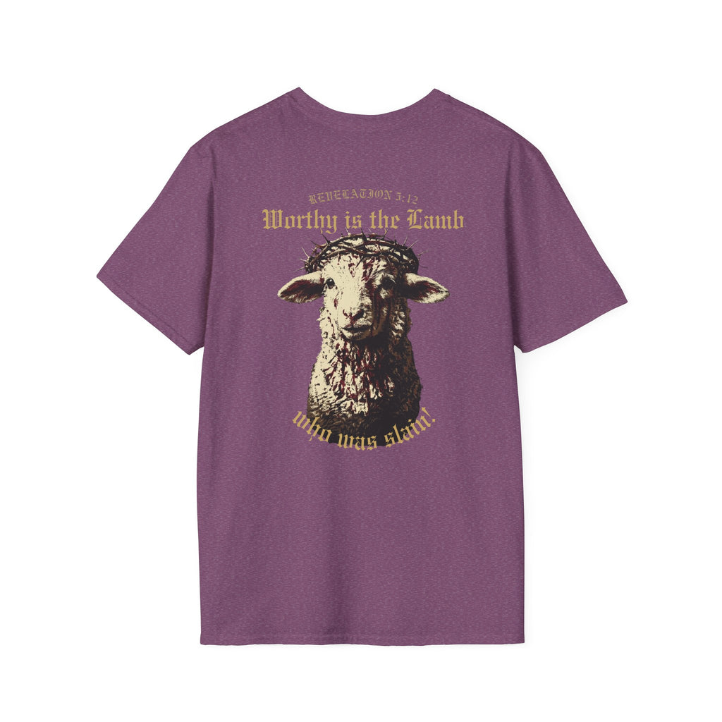 Revelation 5:12 - "Worthy is the Lamb" (Design on Back/Logo on Front)