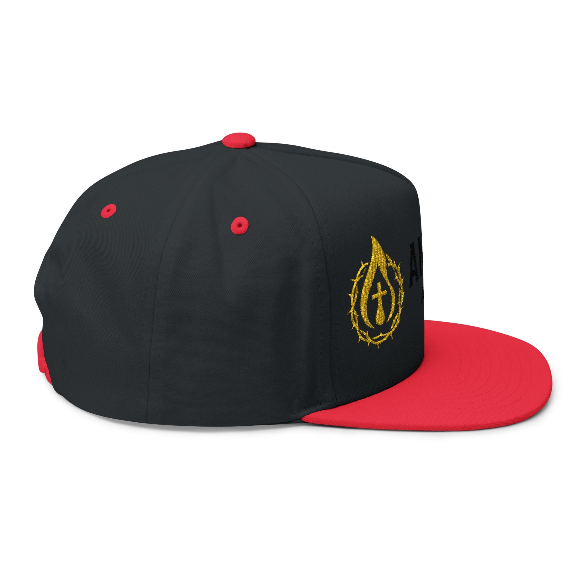 Flat Bill Snapback (Black/No Outline)