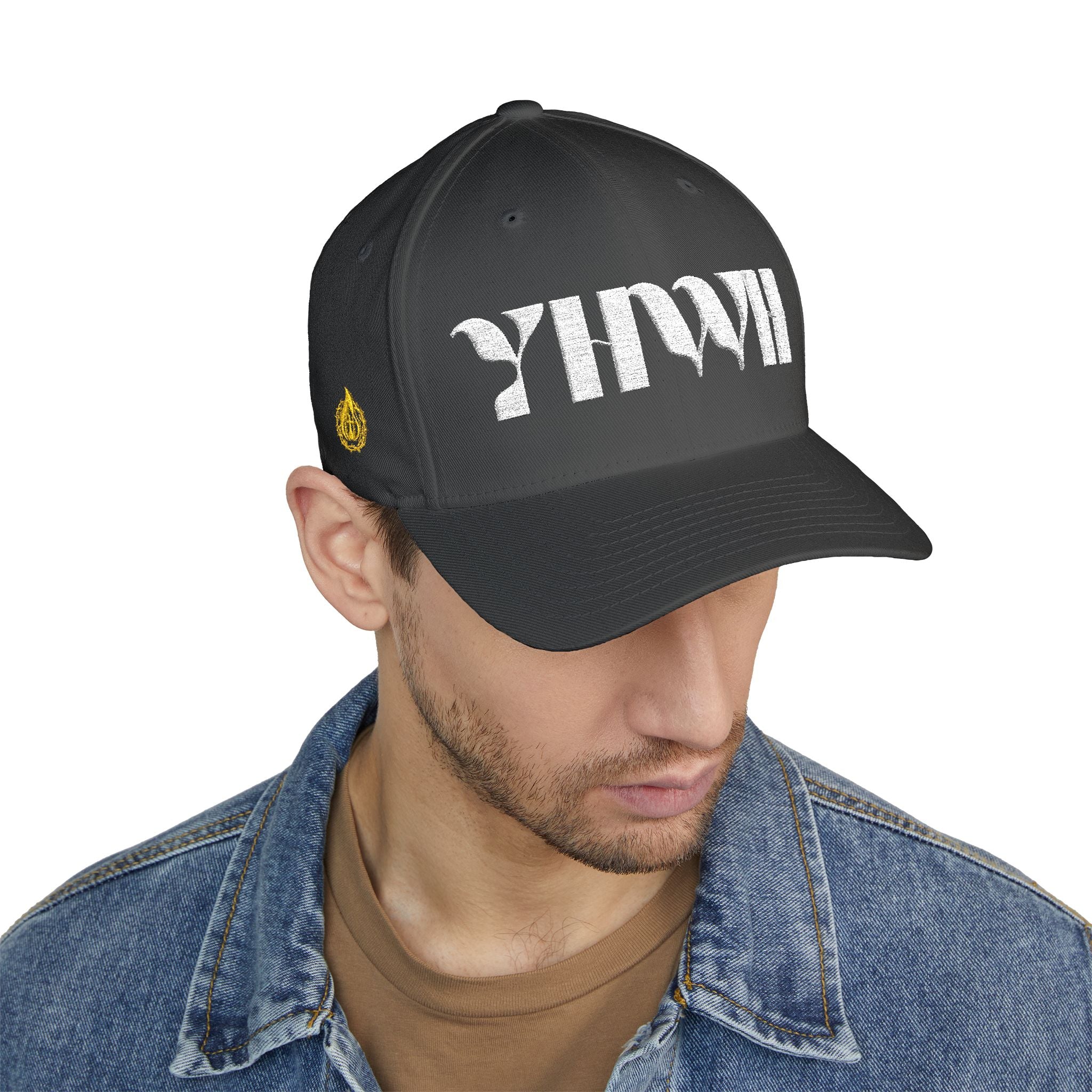 Signature Series "YHWH" FlexFit Closed-Back (White) (Triple Embroidered)