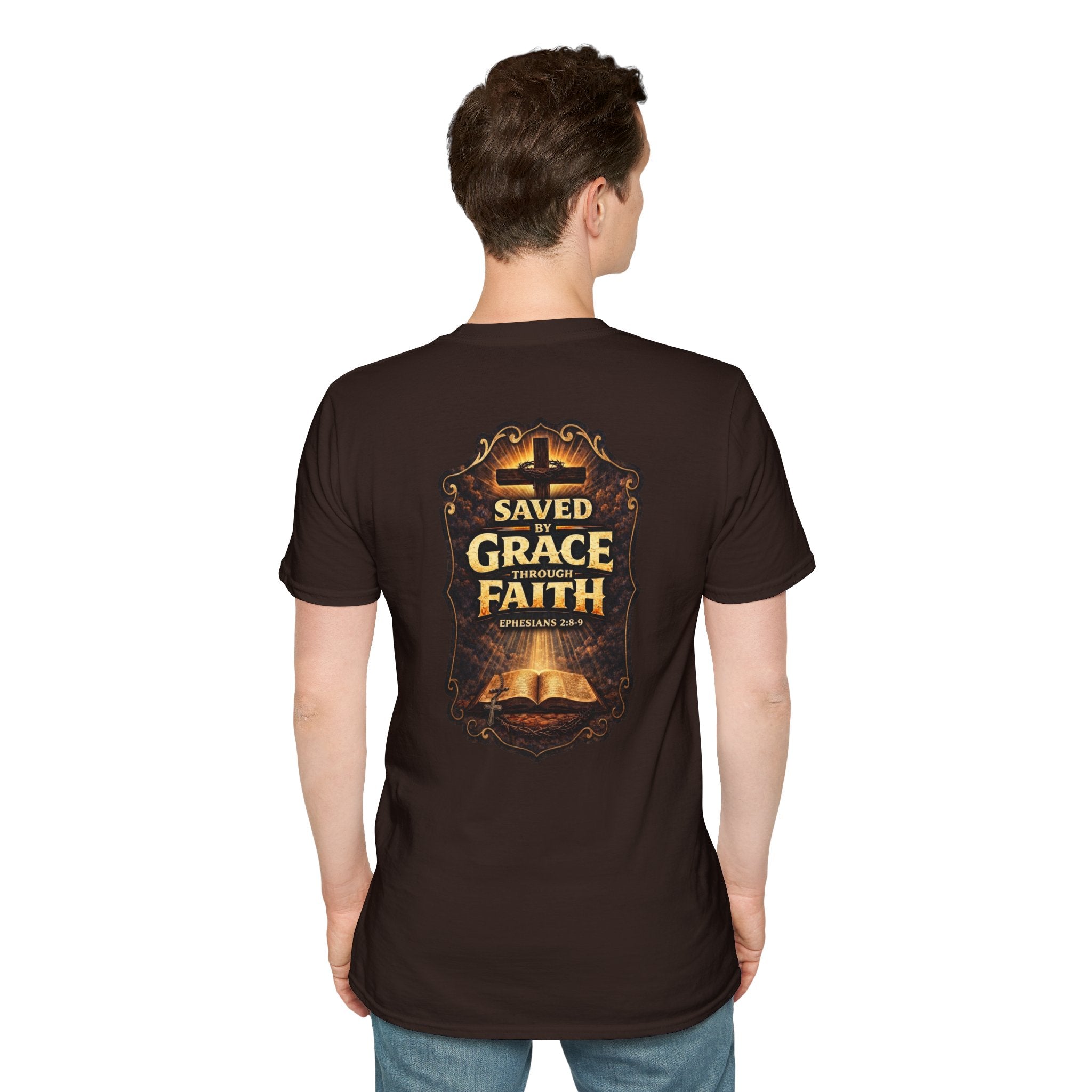 "Saved by Grace" (Design on Back/Logo on Front)