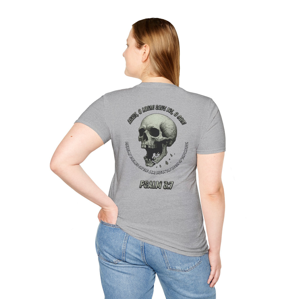 Psalm 3:7 - "Arise, O LORD!" (Monochrome) (Design on Back/Logo on Front)