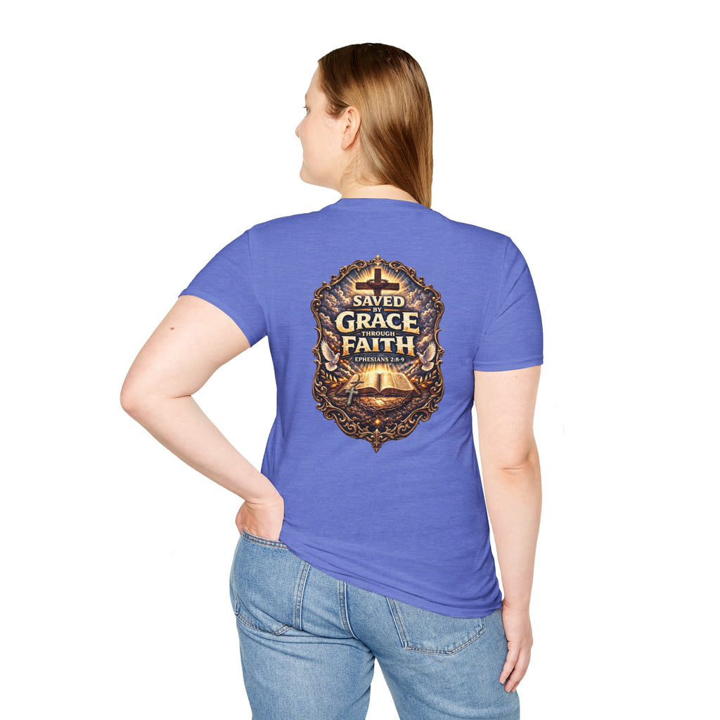 "Saved by Grace" (Alt Design) (Design on Back/Logo on Front)