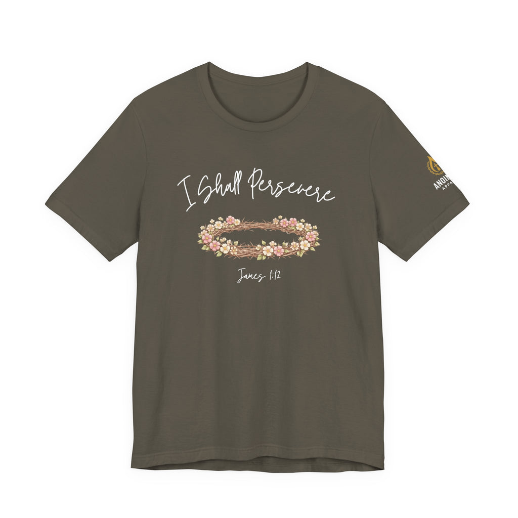 James 1:12 - "Crown of Life" (Ladies) (Design on Front/Logo on Sleeve)